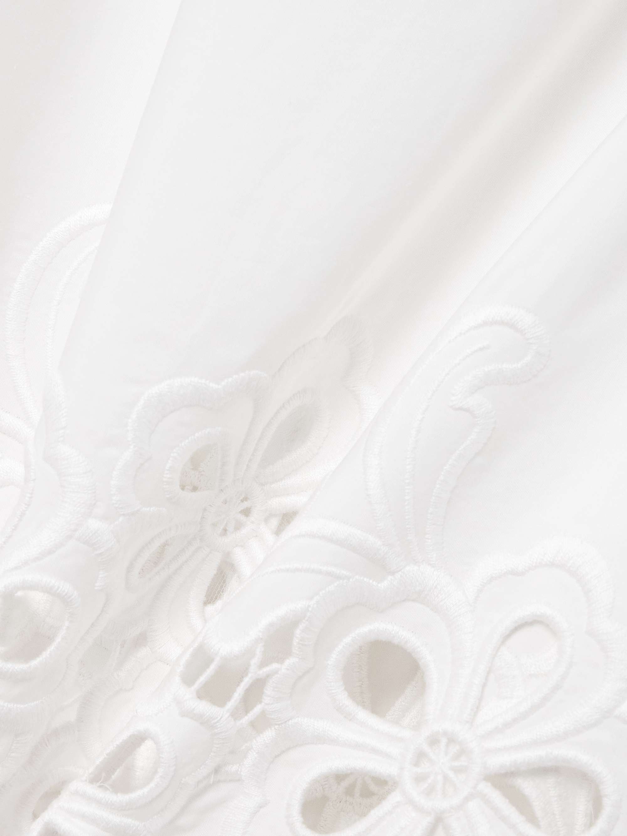 Scalloped broderie anglaise cotton-poplin midi dress view