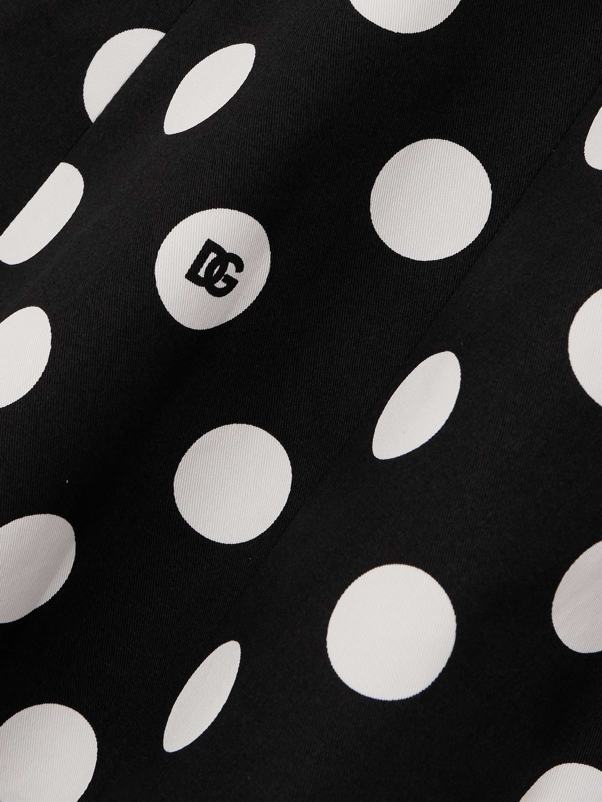 Polka-dot stretch-cotton drill mini dress view