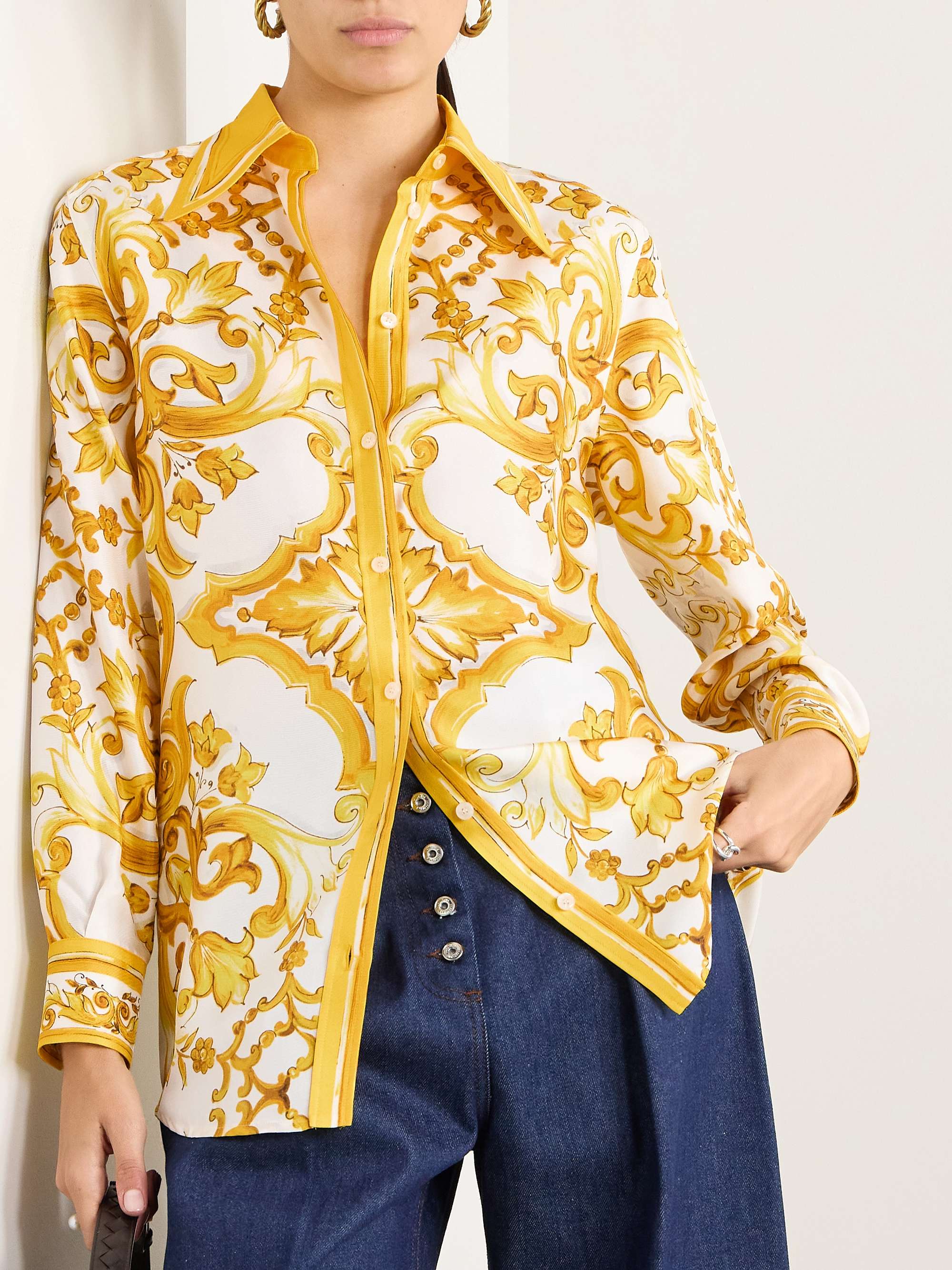 Maiolica printed silk-twill shirt view