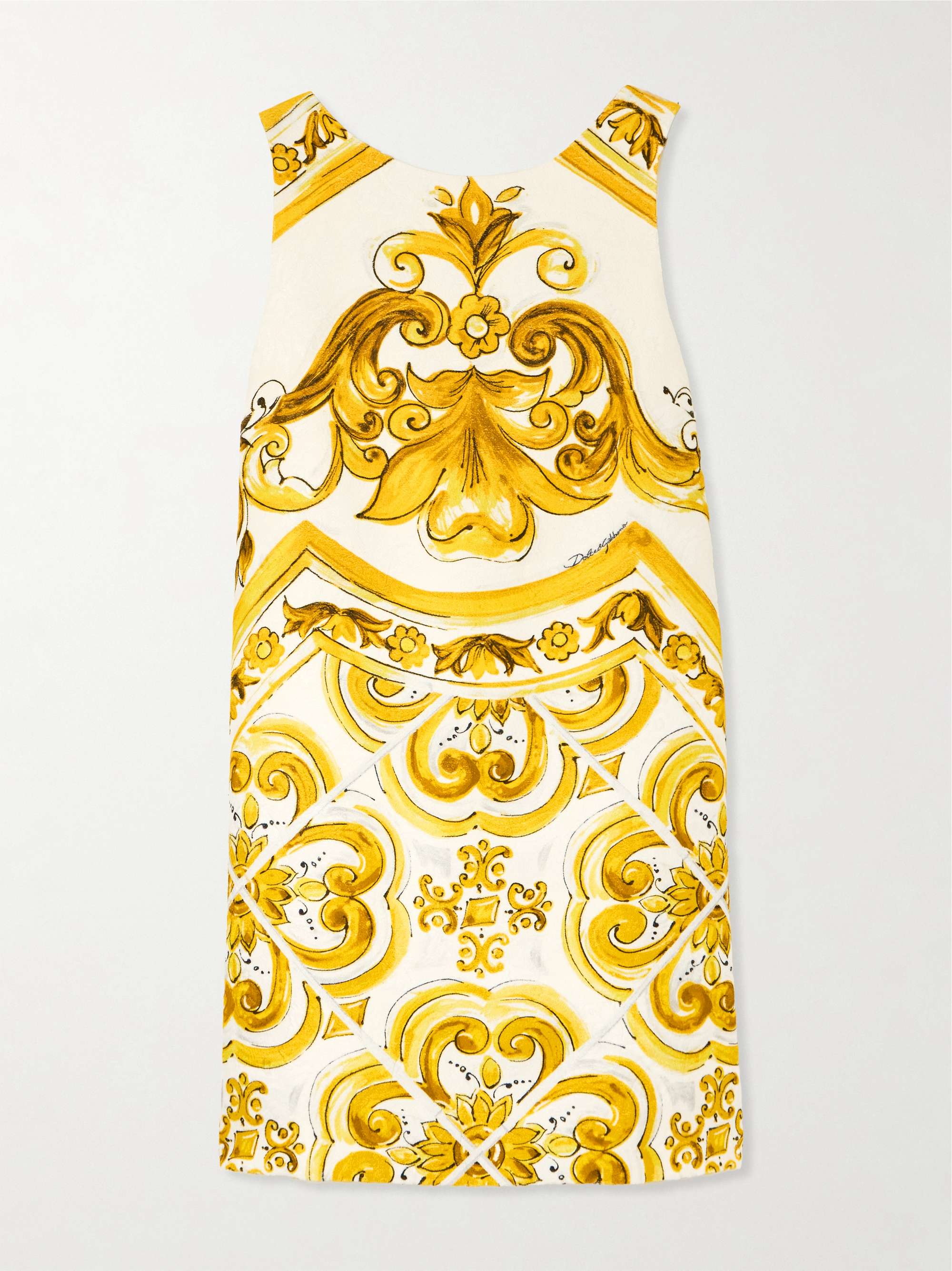 Maiolica printed brocade mini dress view