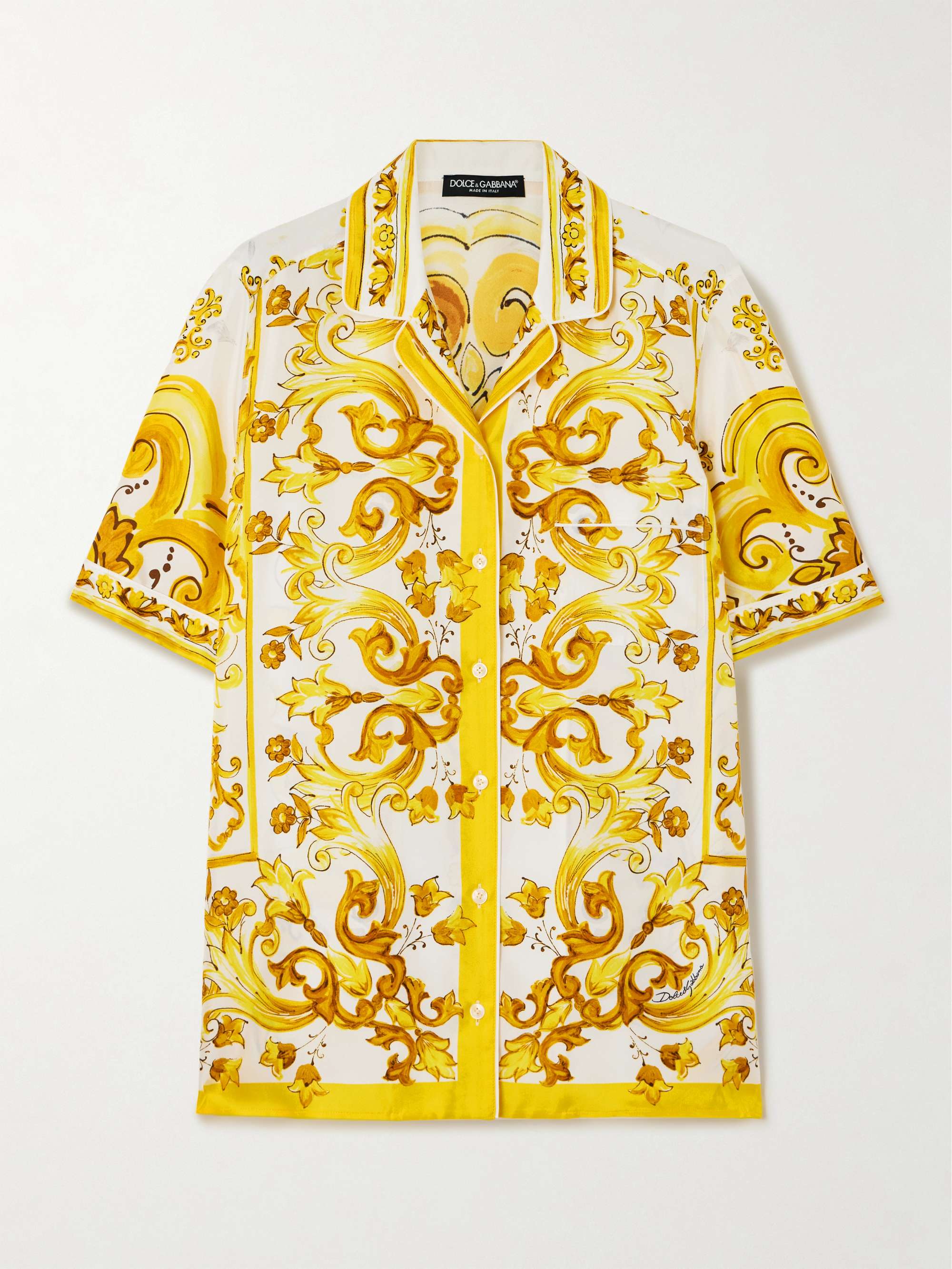 Maiolica floral-print silk-twill shirt view