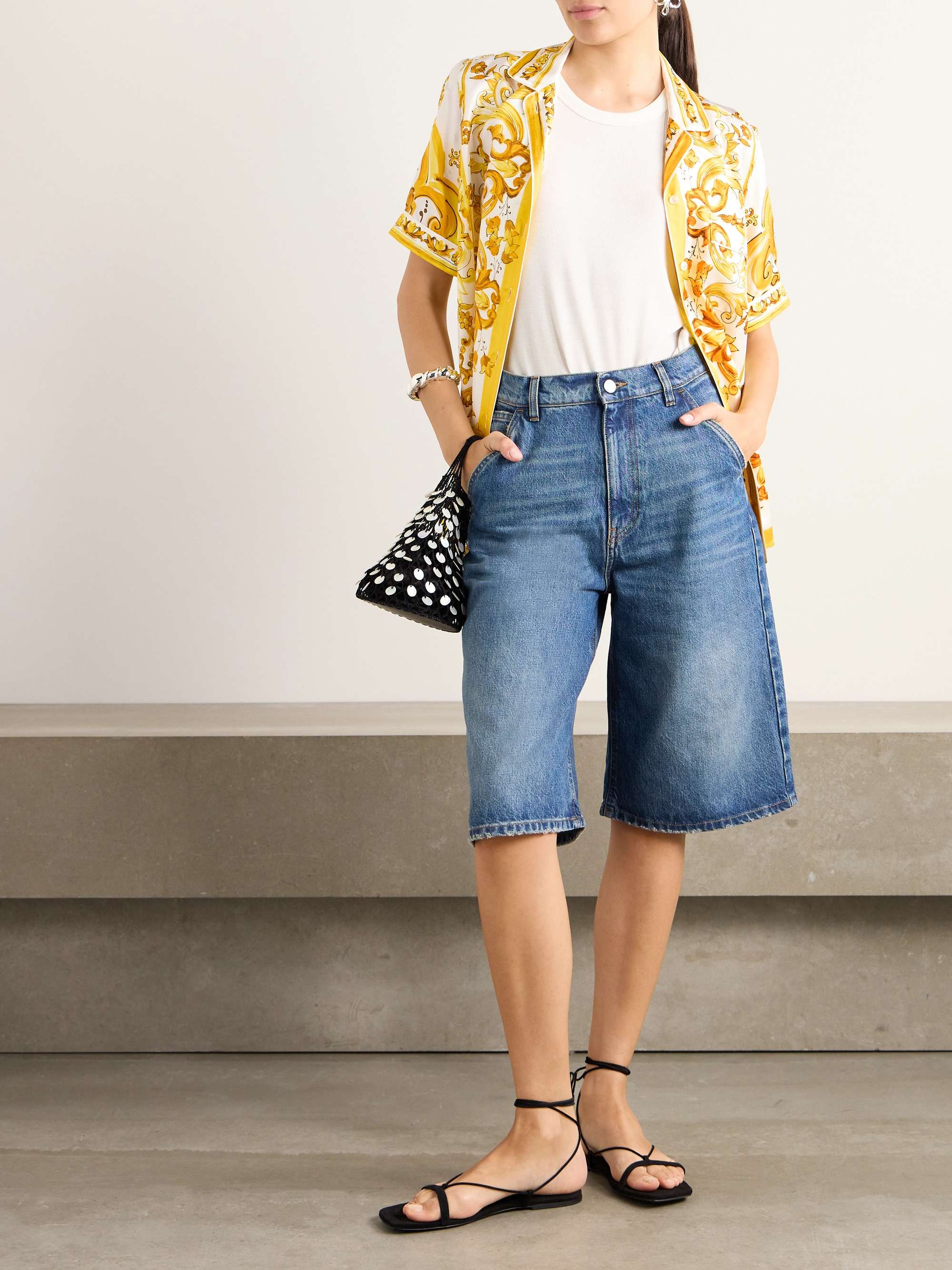 Maiolica floral-print silk-twill shirt view
