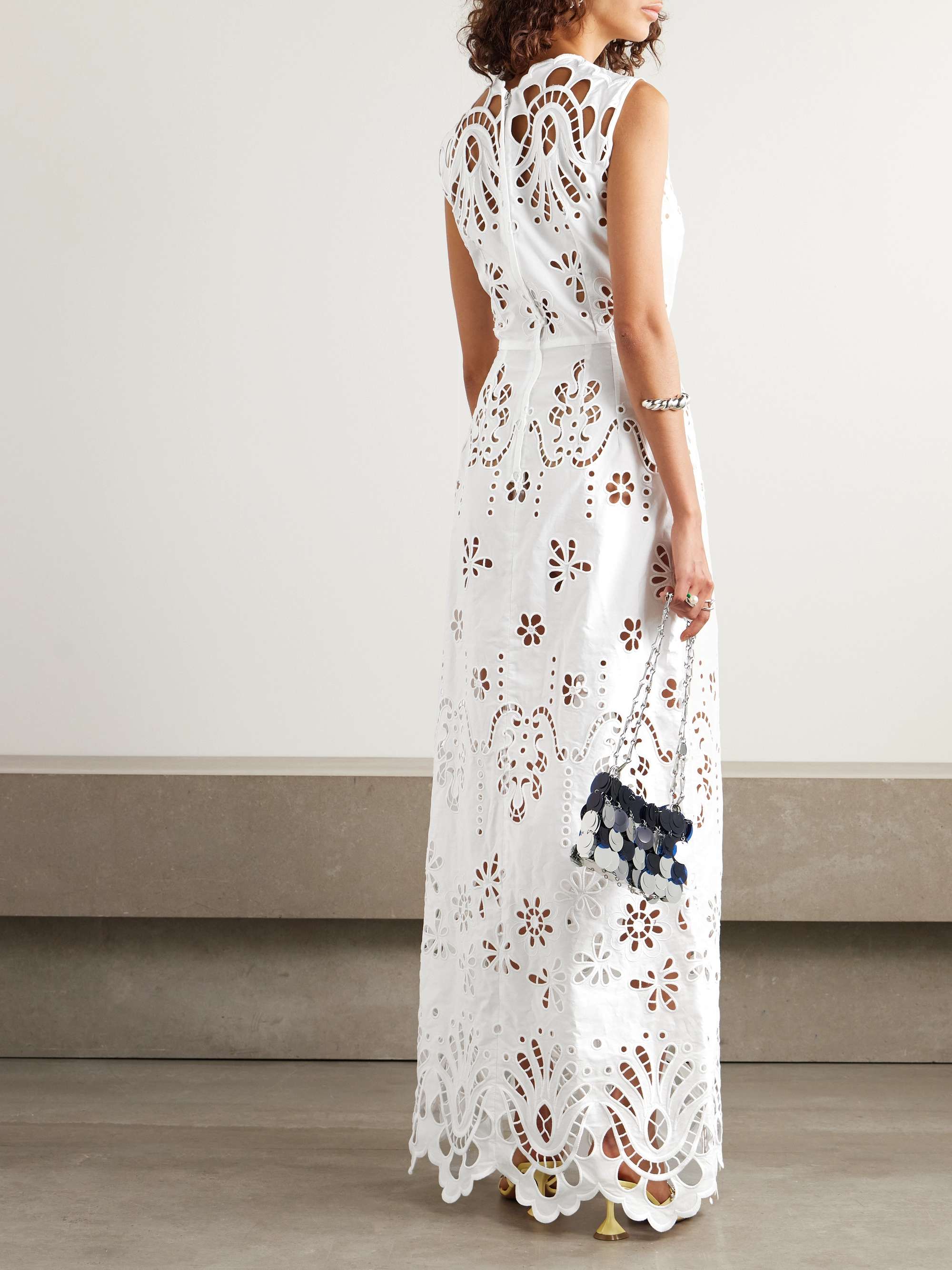 Broderie anglaise cotton-poplin maxi dress view