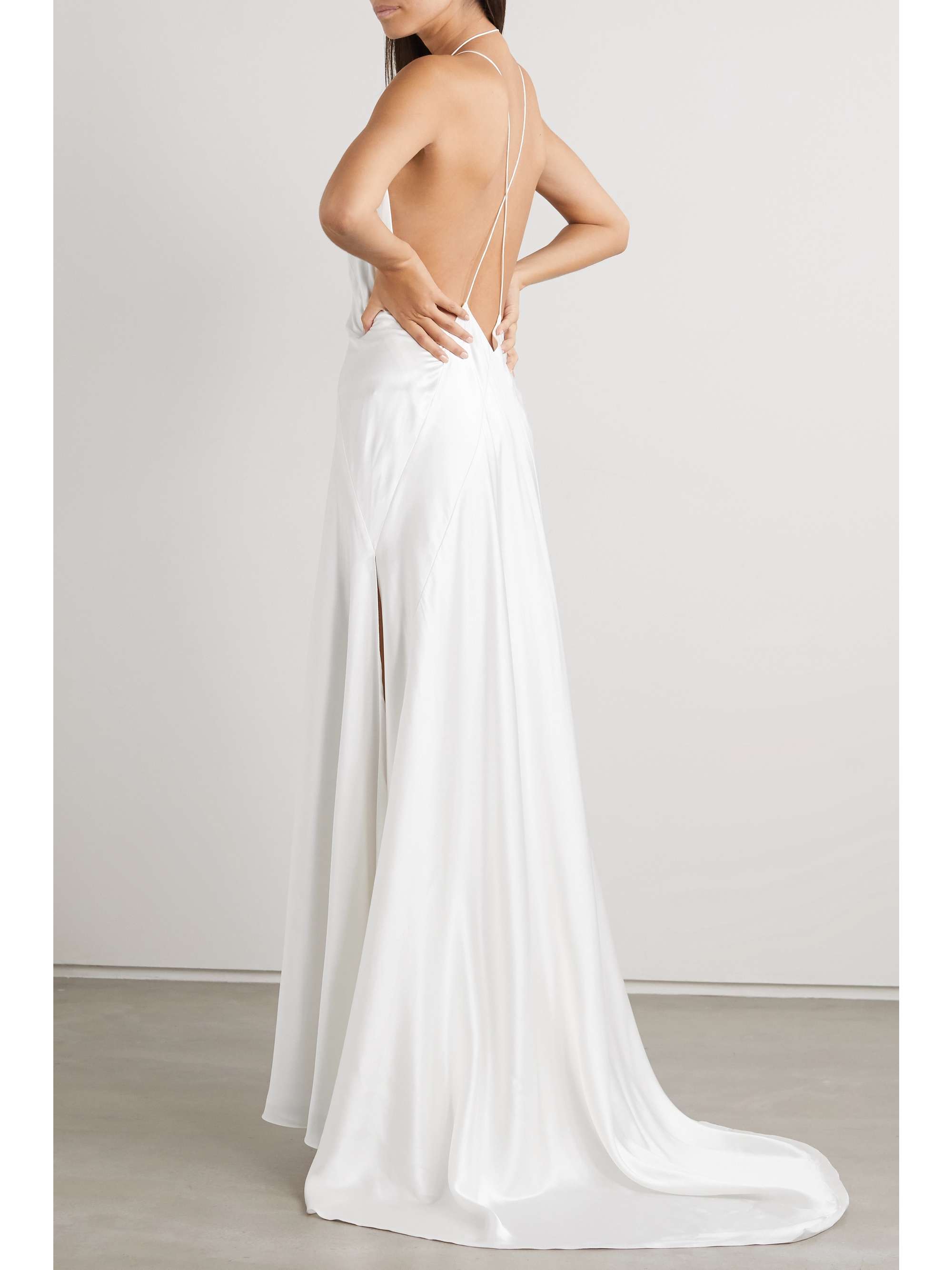 Alexandra silk-satin gown view
