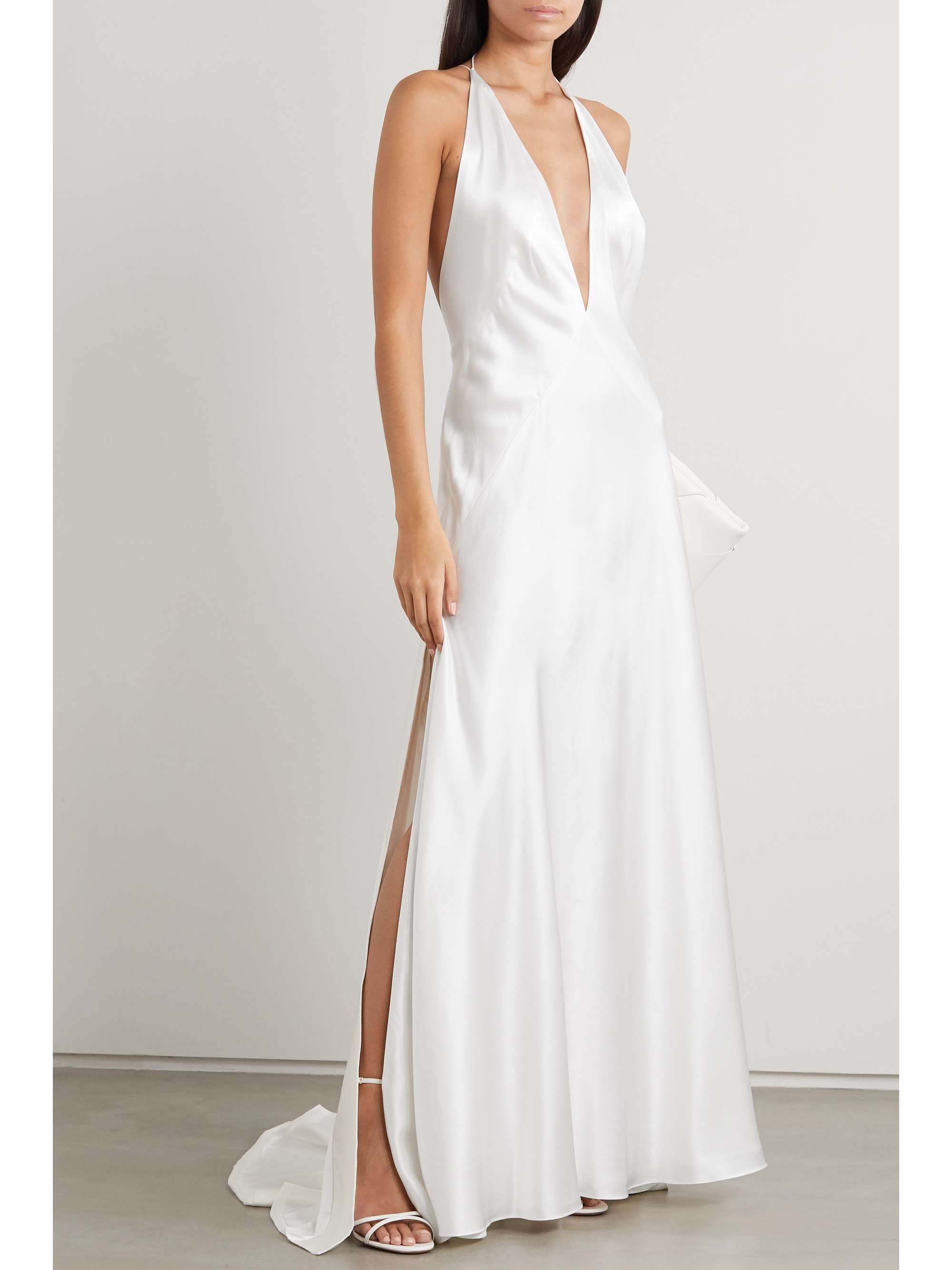 Alexandra silk-satin gown view