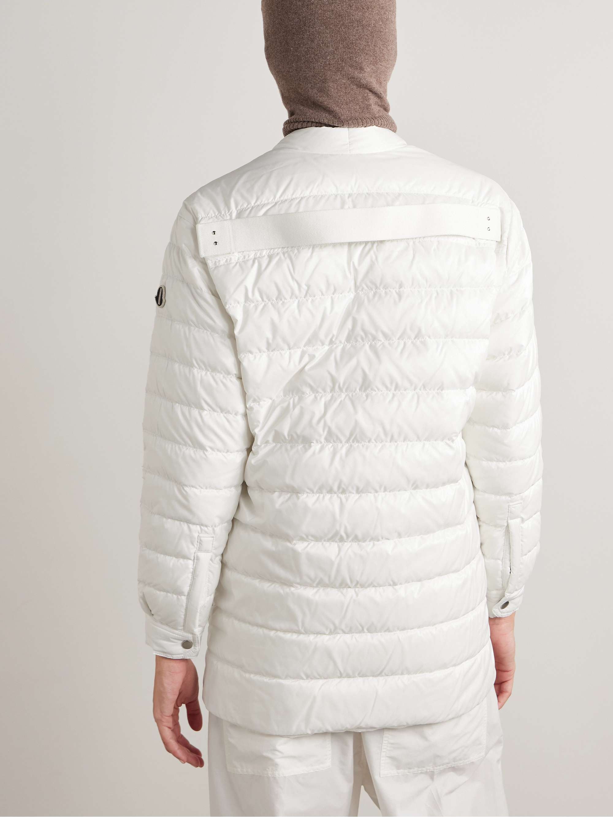 + Moncler webbing-trimmed quilted shell down jacket view