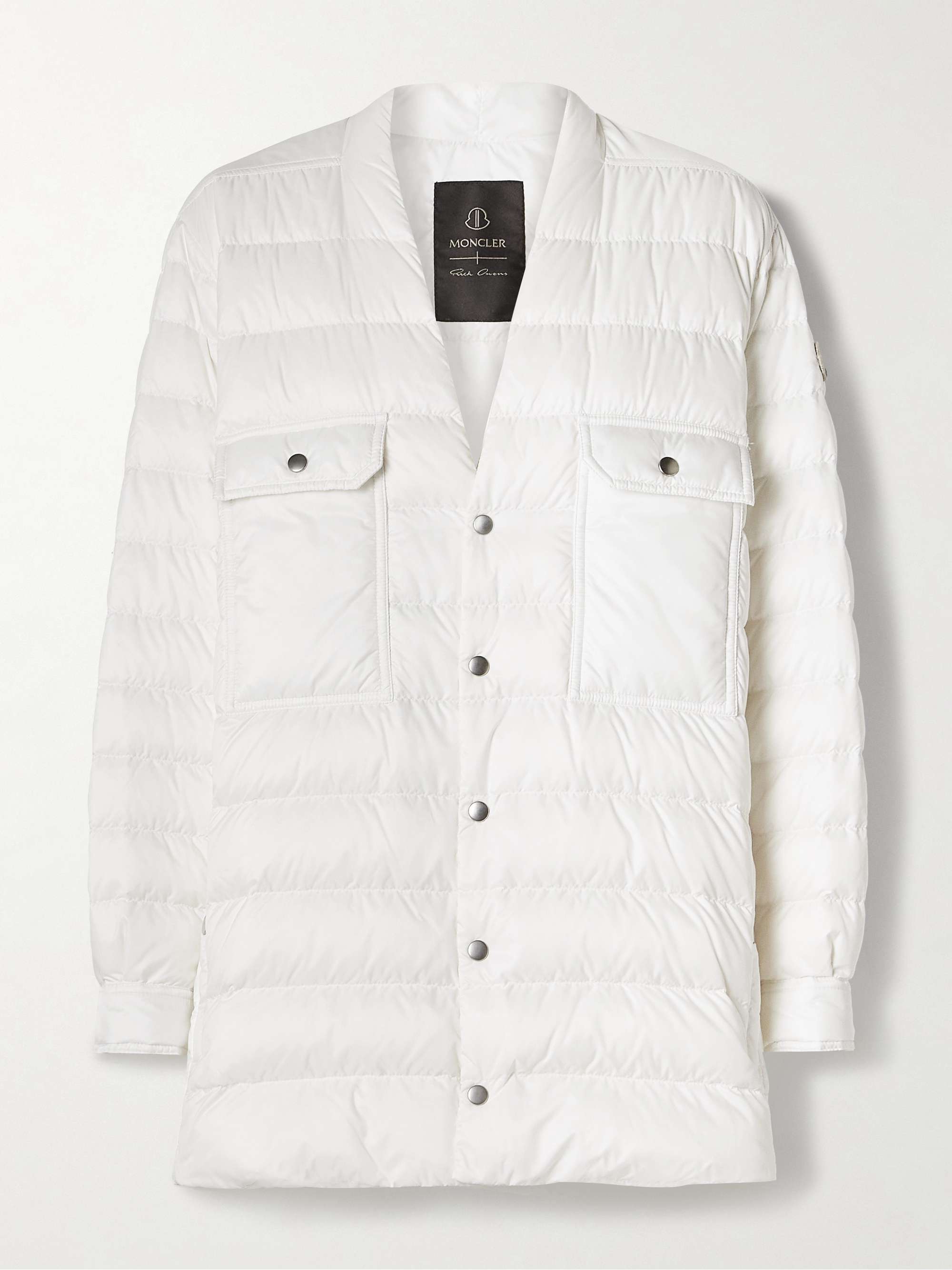 + Moncler webbing-trimmed quilted shell down jacket view