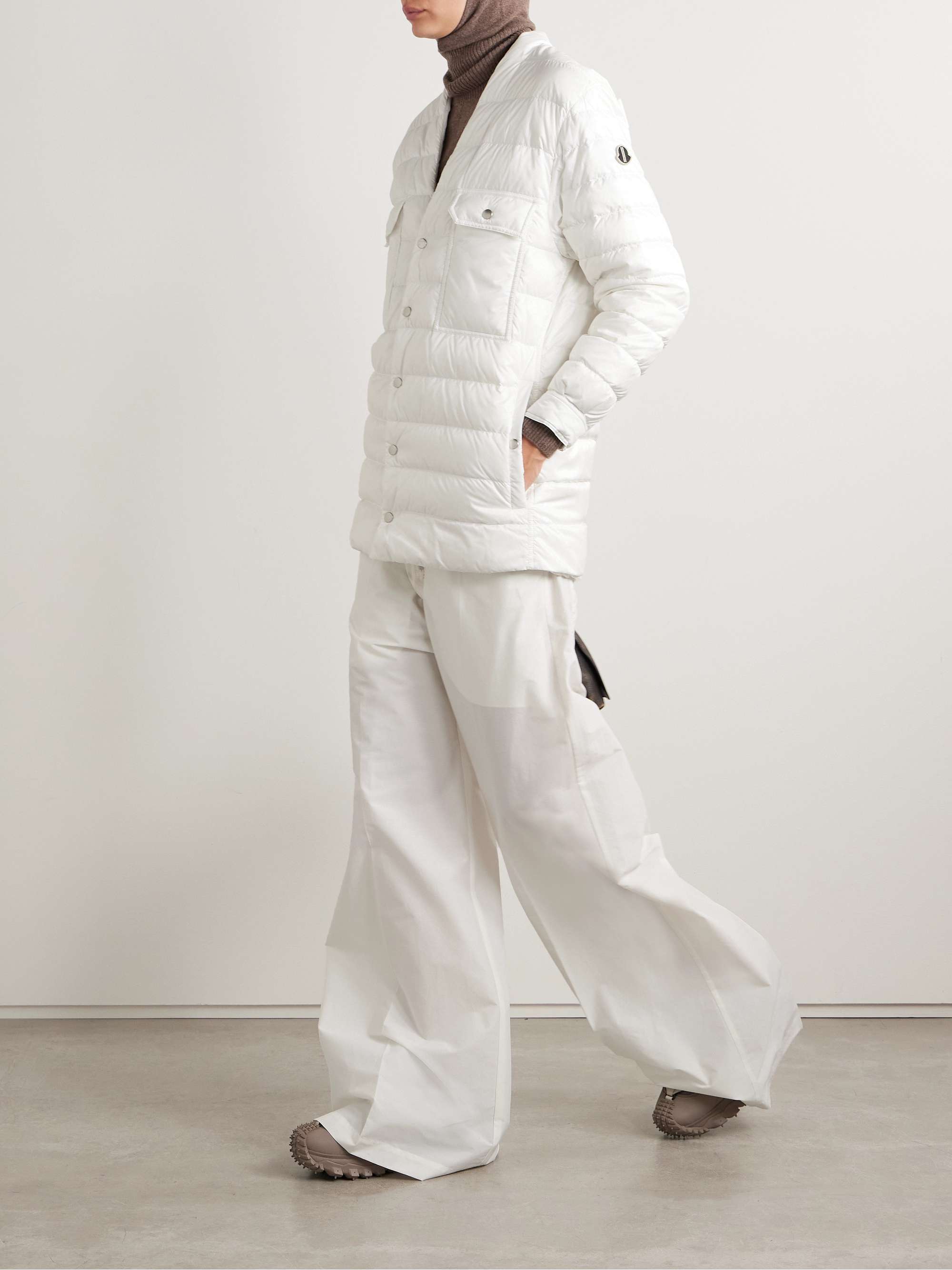 + Moncler webbing-trimmed quilted shell down jacket view