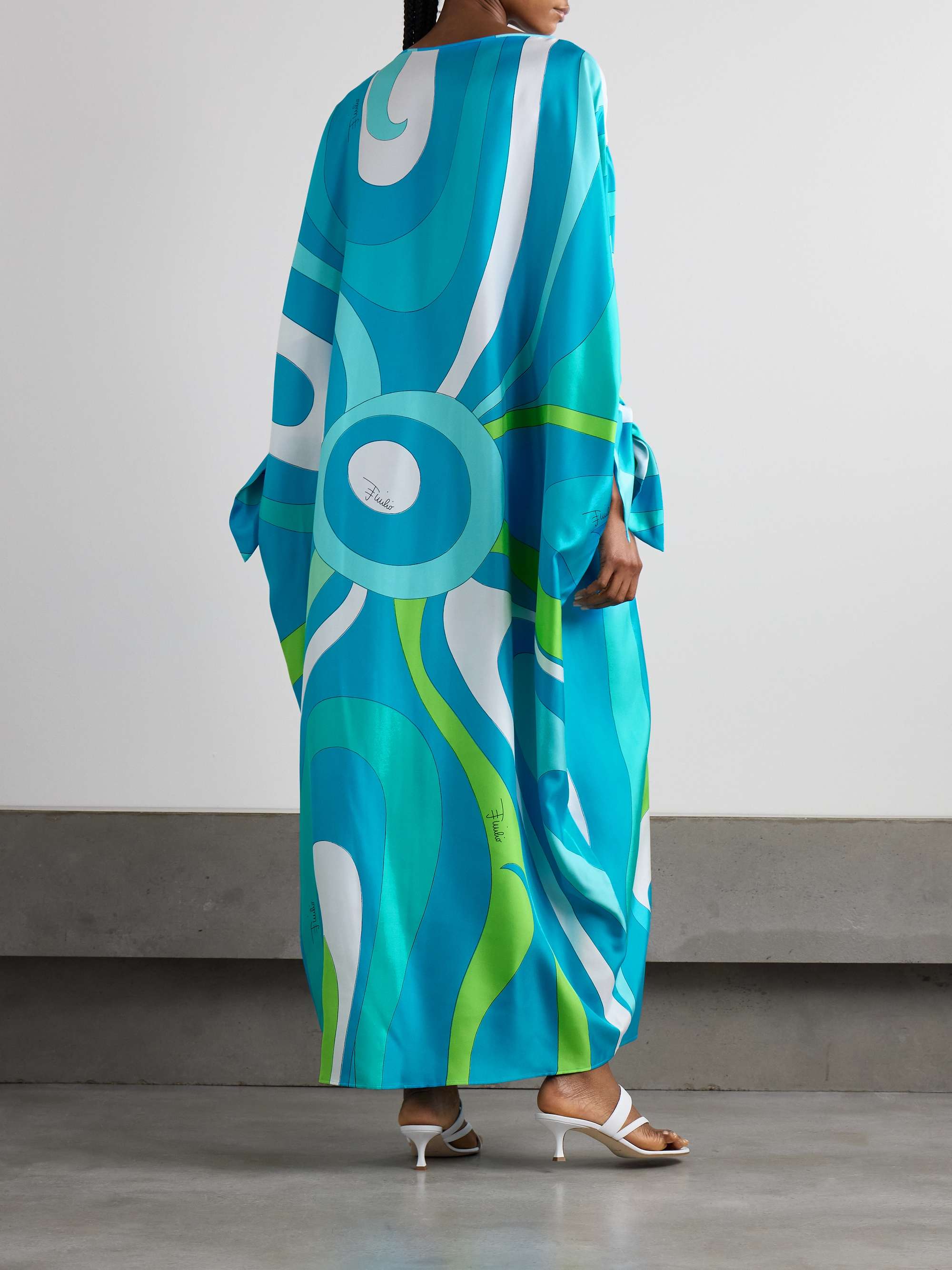 Marmo printed silk-twill kaftan view
