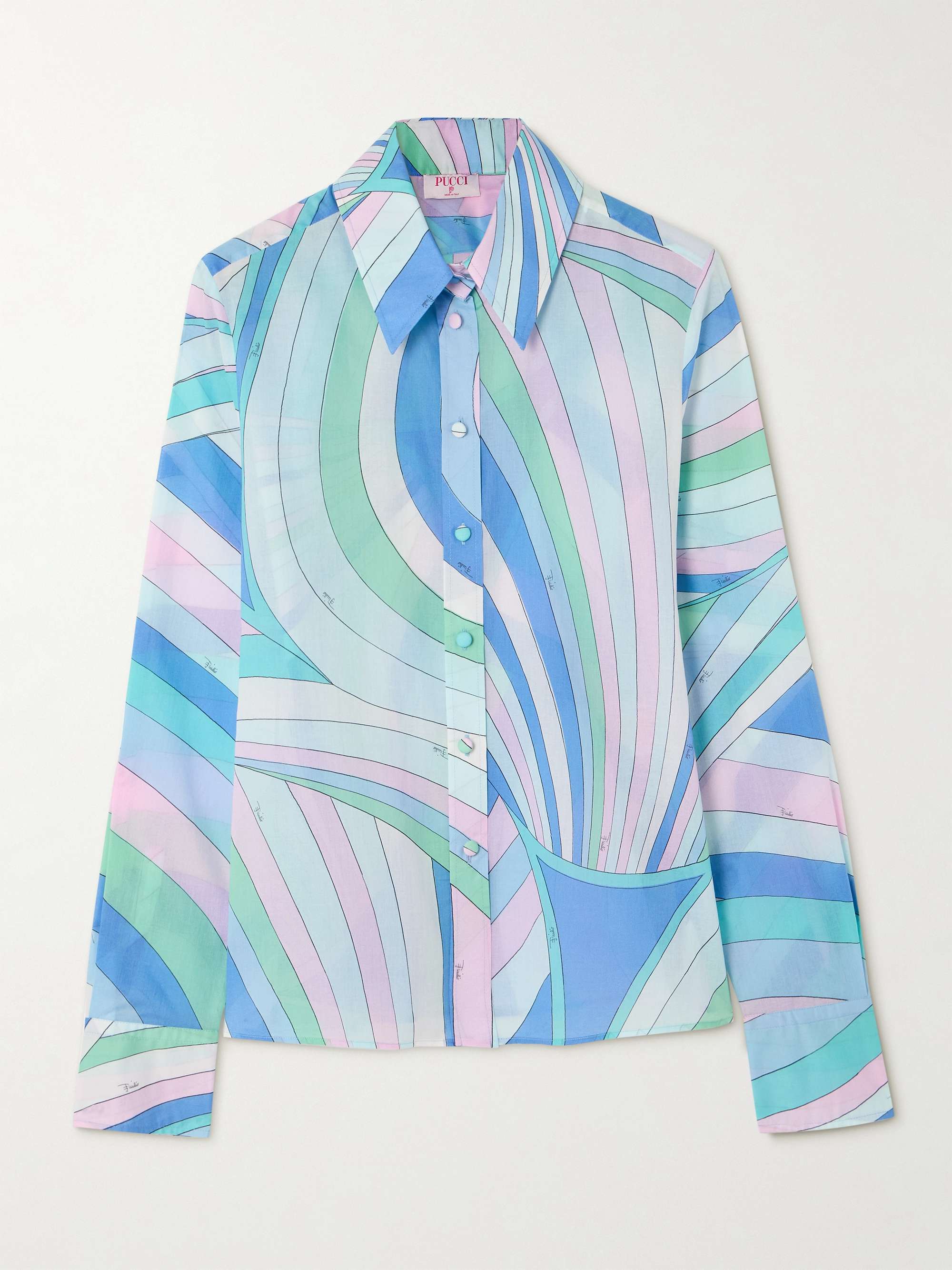Iride printed cotton shirt view