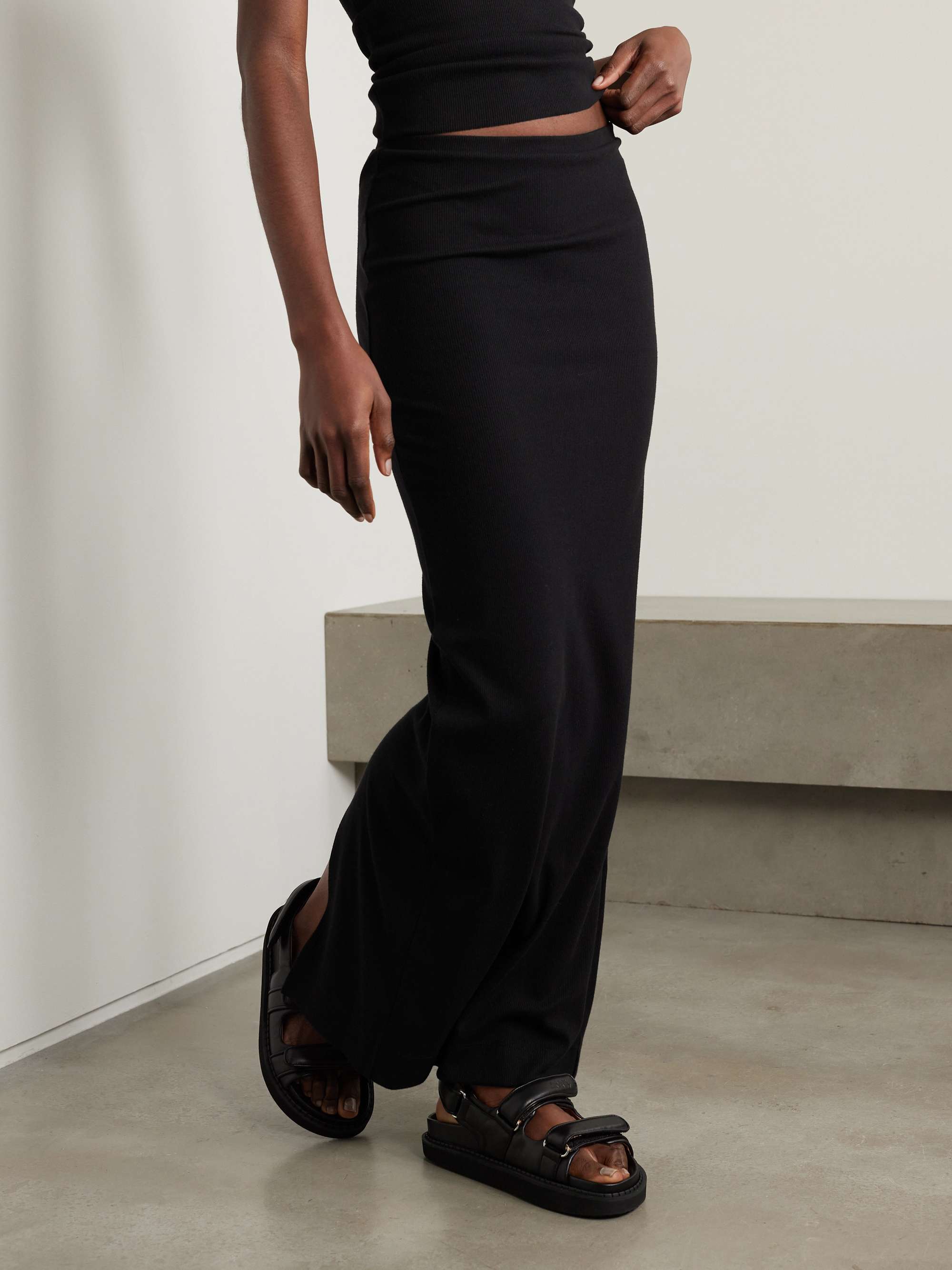 Emma ribbed stretch-jersey maxi skirt view