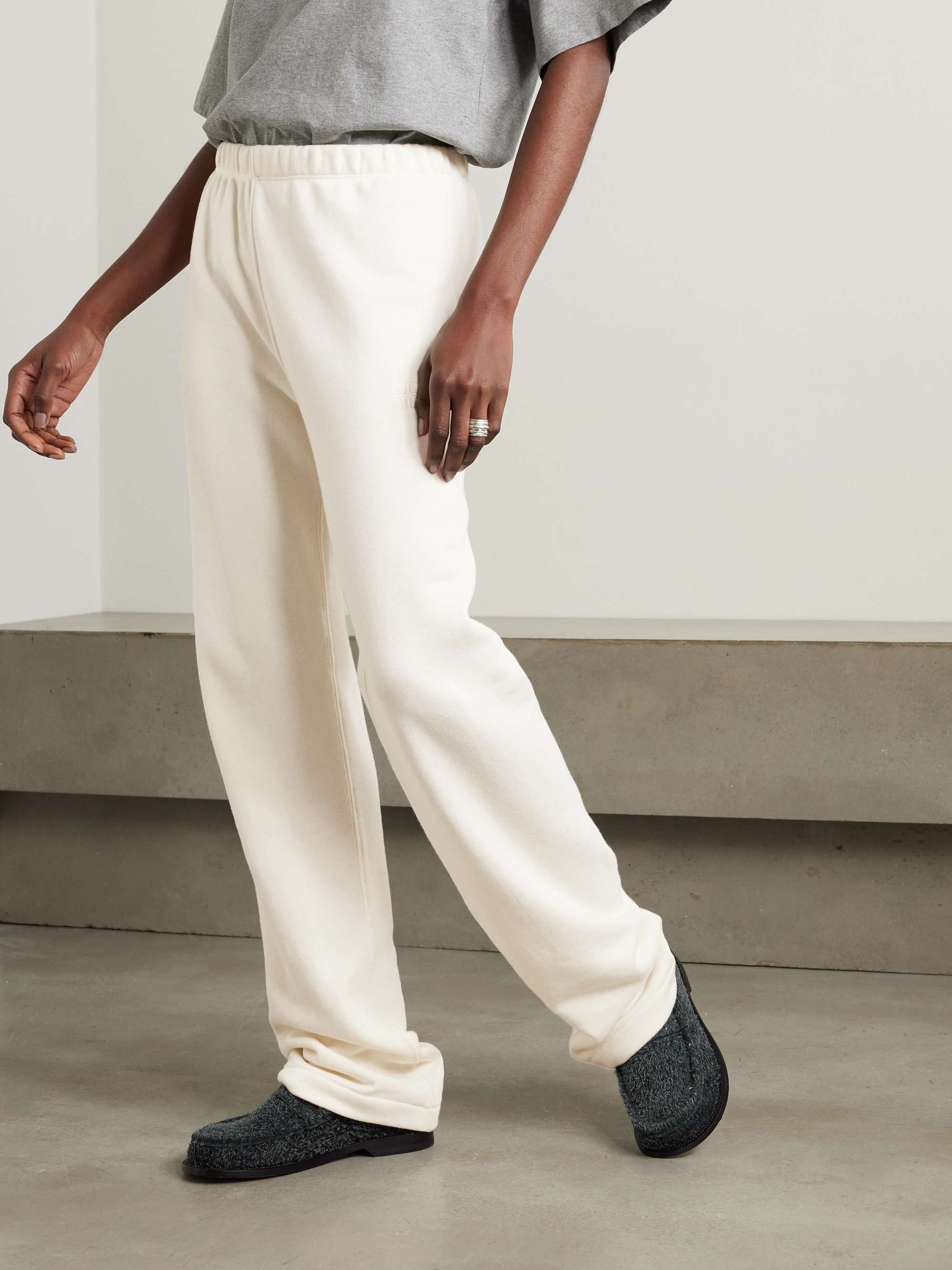 Cotton and modal-blend jersey straight-leg sweatpants view