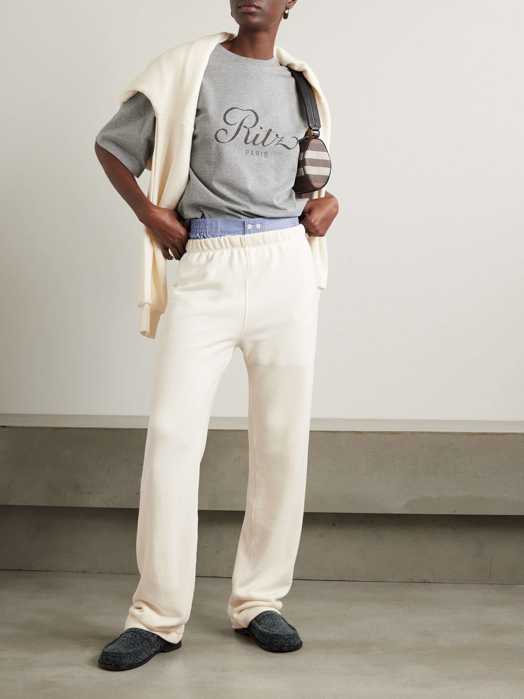 Cotton and modal-blend jersey straight-leg sweatpants view