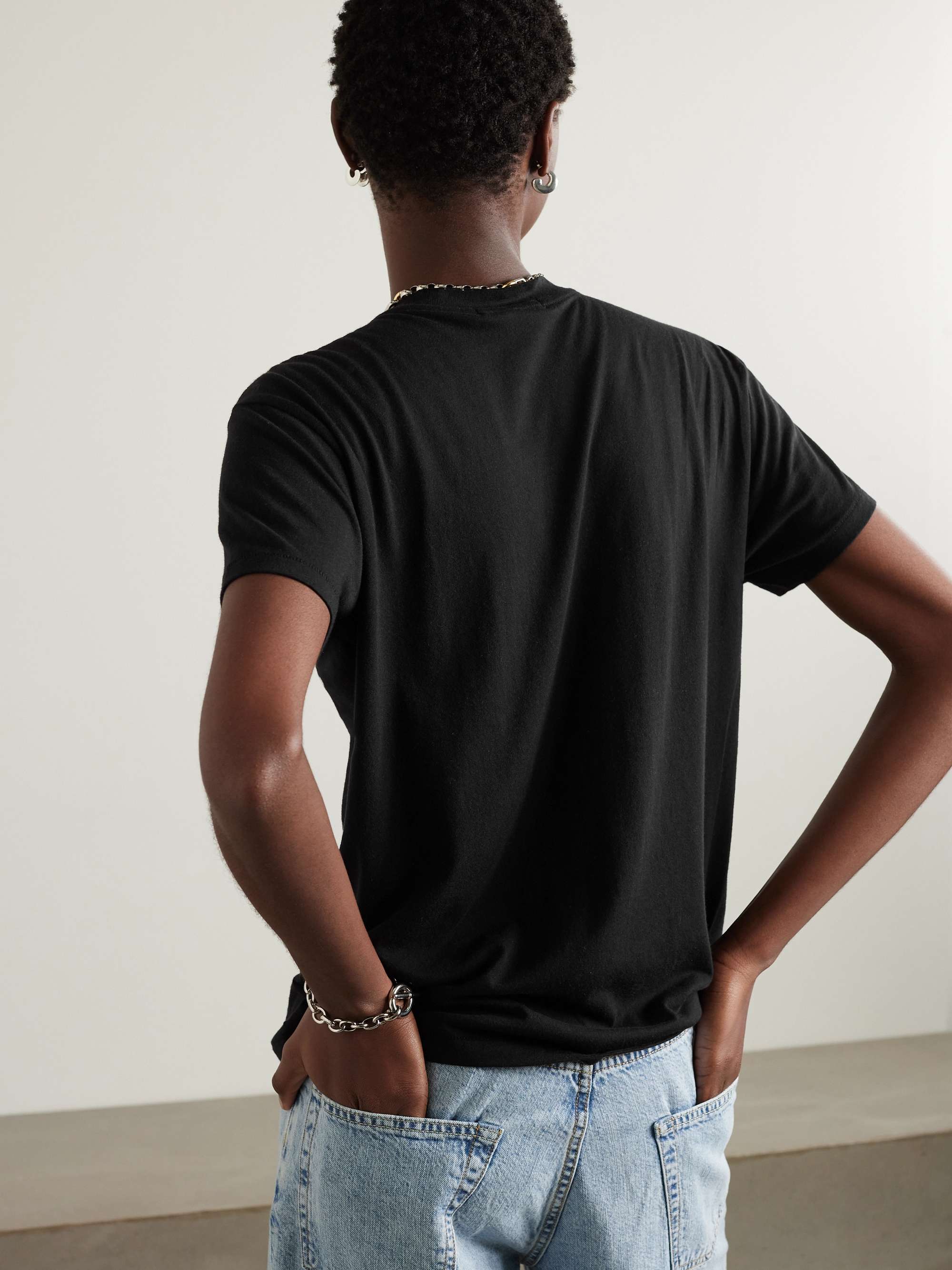 Boyfriend cotton and modal-blend jersey T-shirt view
