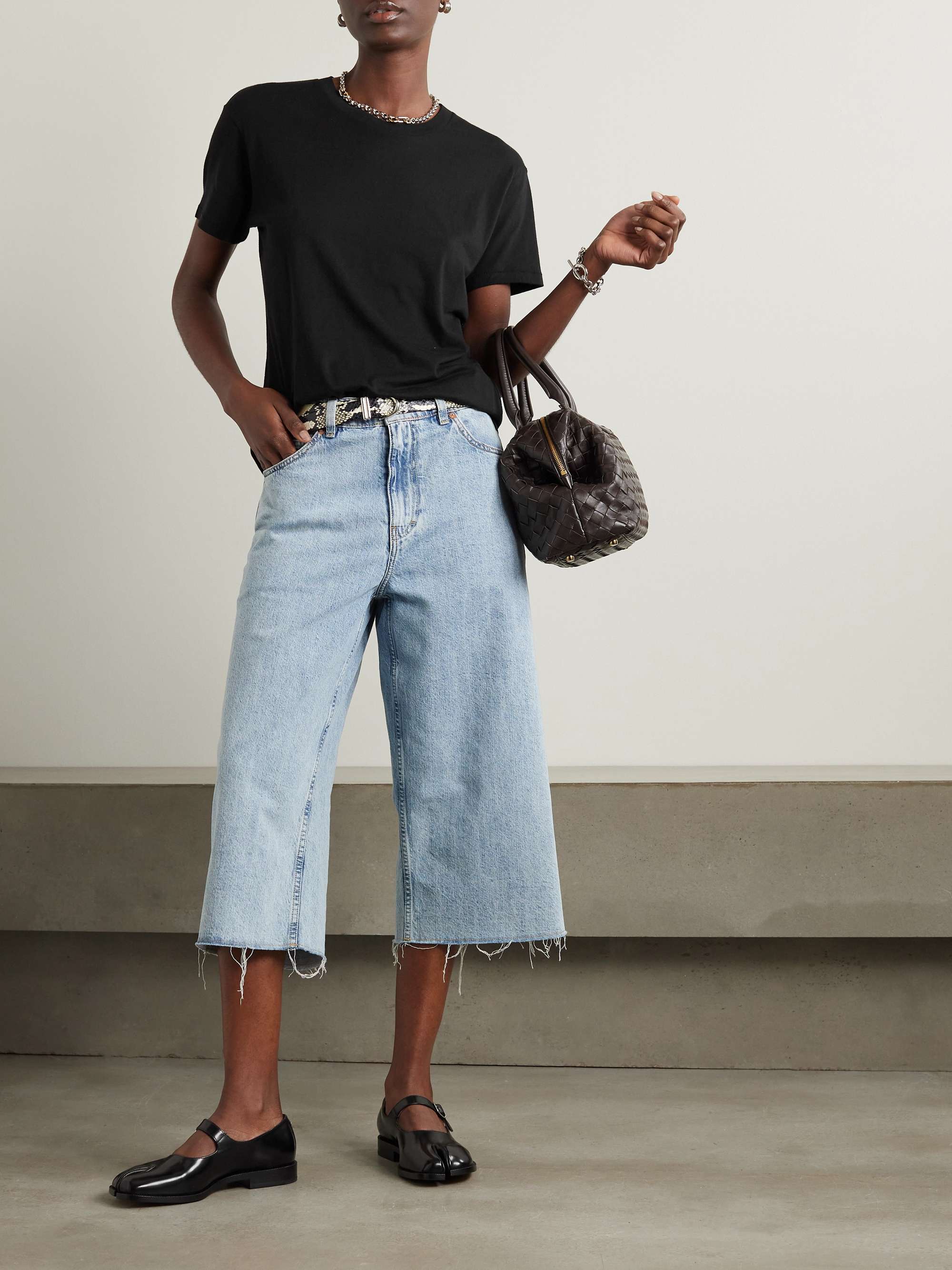 Boyfriend cotton and modal-blend jersey T-shirt view