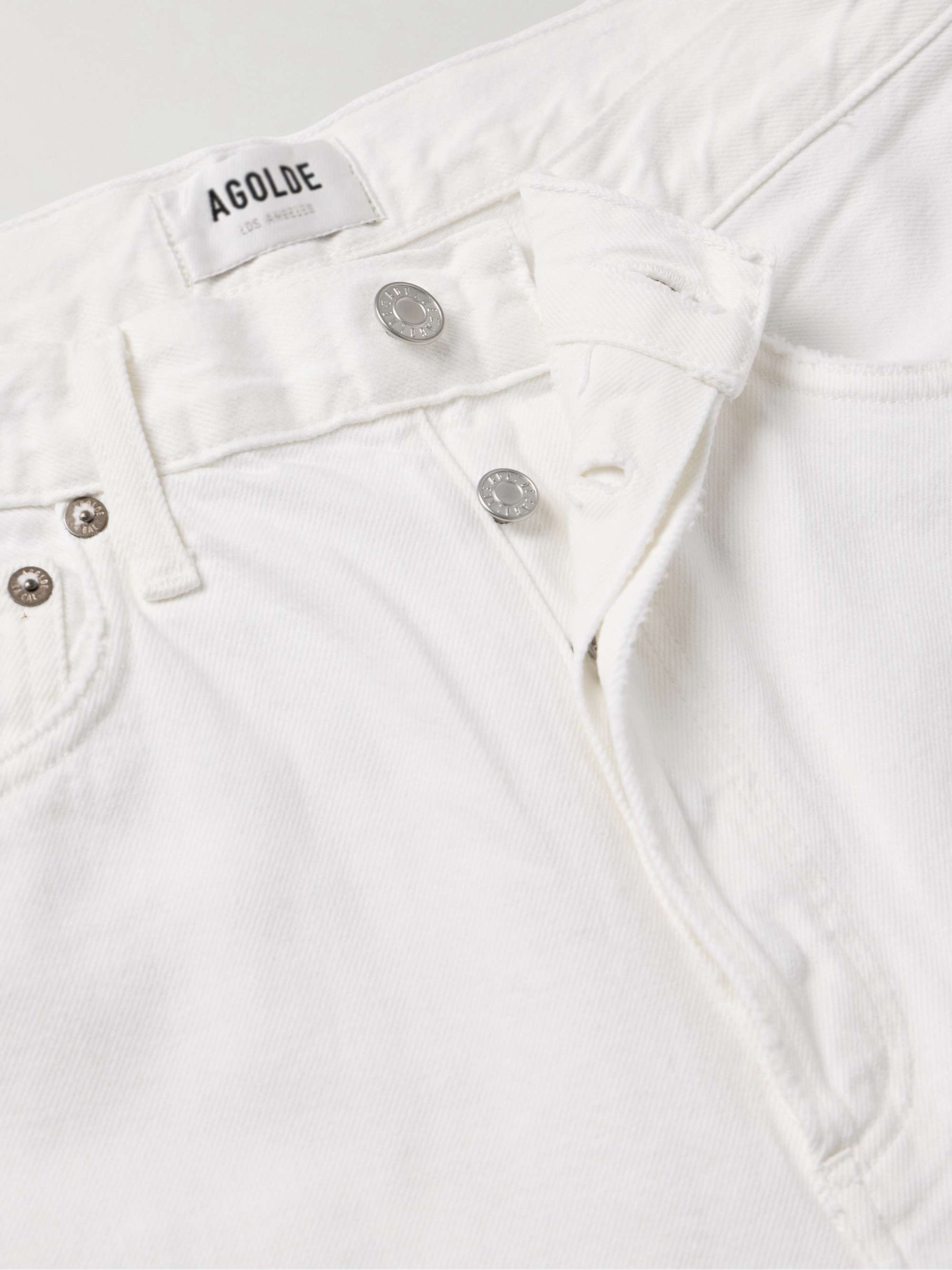 Luna frayed high-rise barrel-leg jeans view