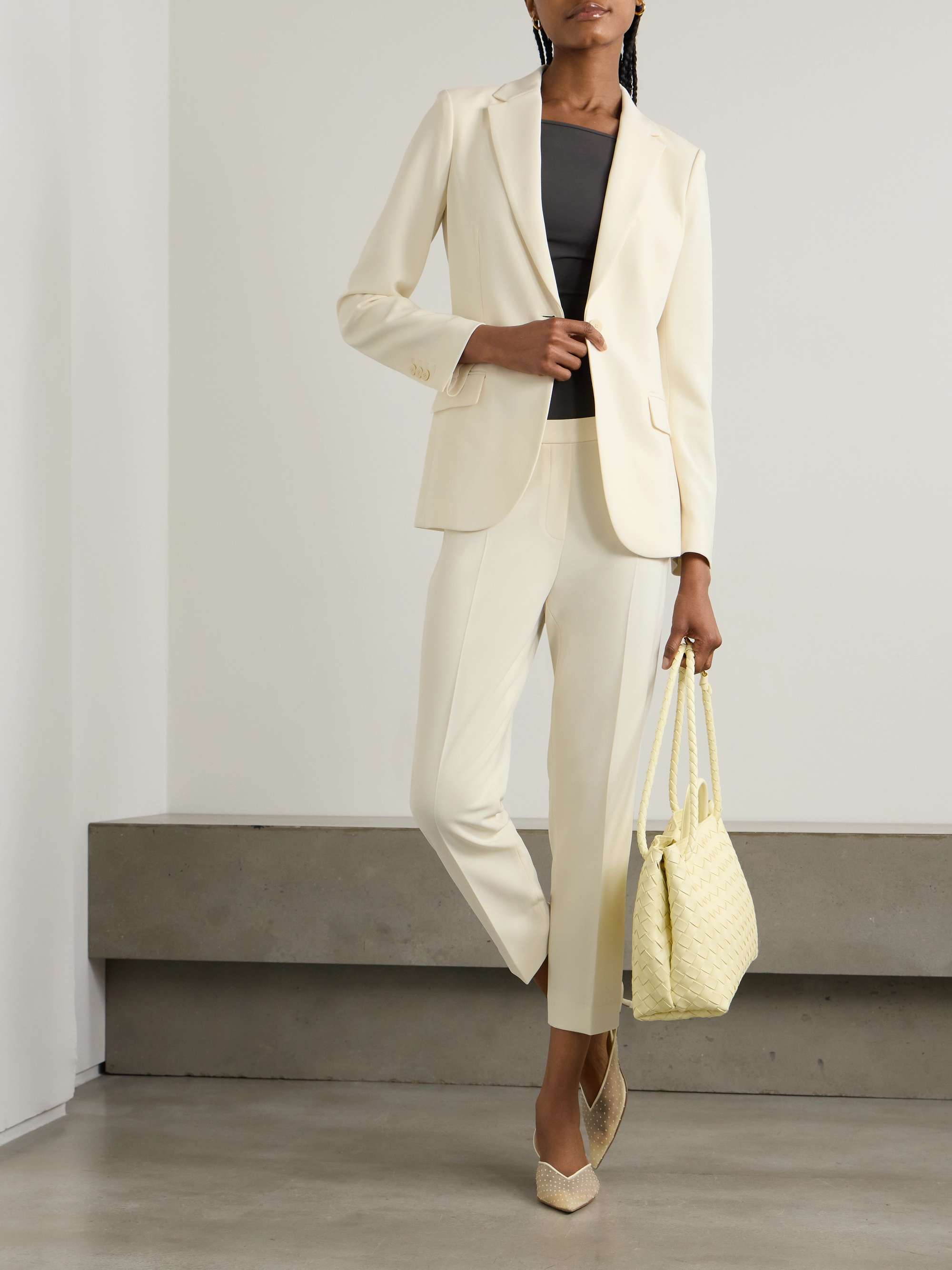 Treeca crepe cropped slim-leg pants view