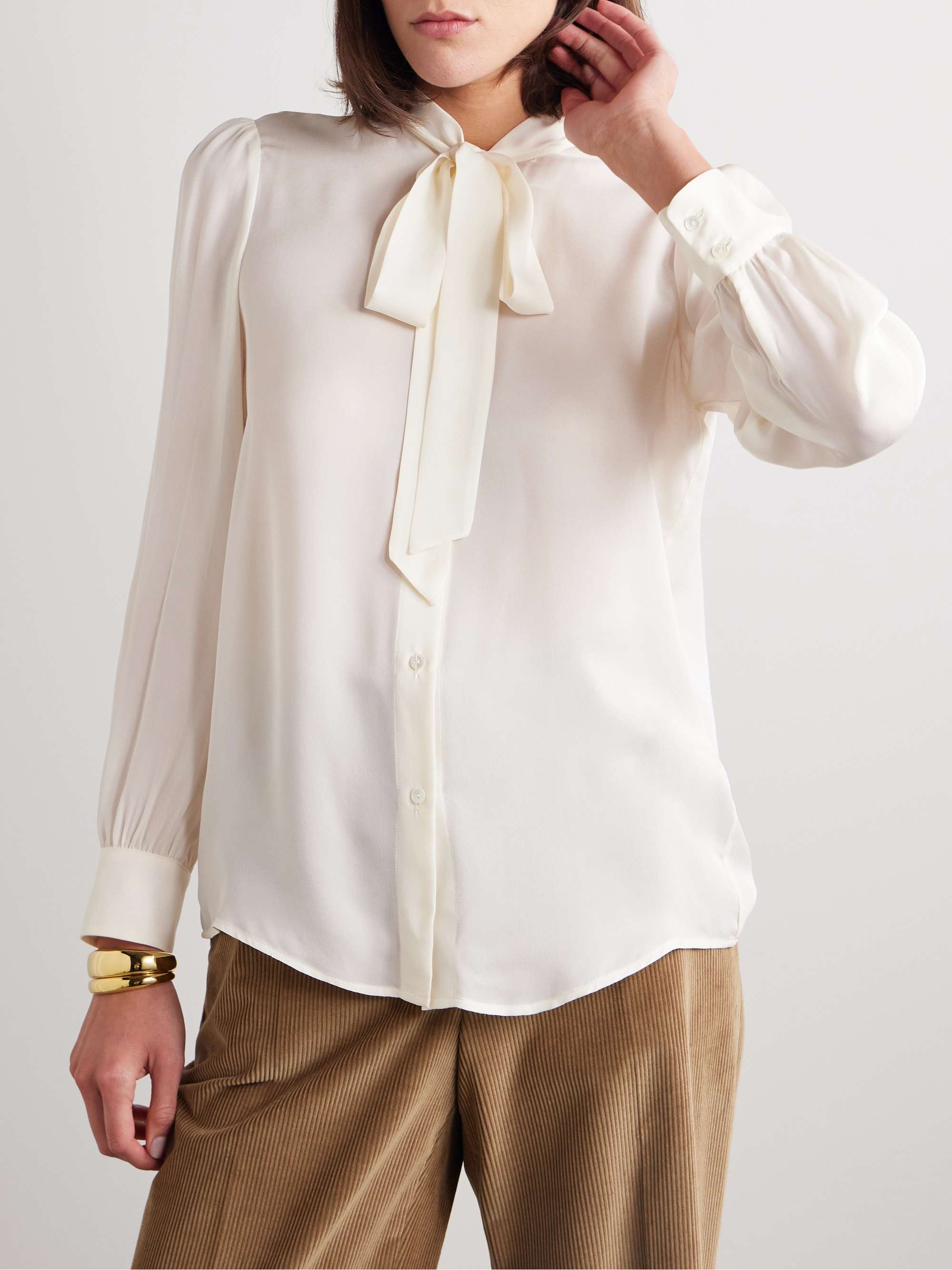 Carina pussy-bow silk-chiffon blouse view