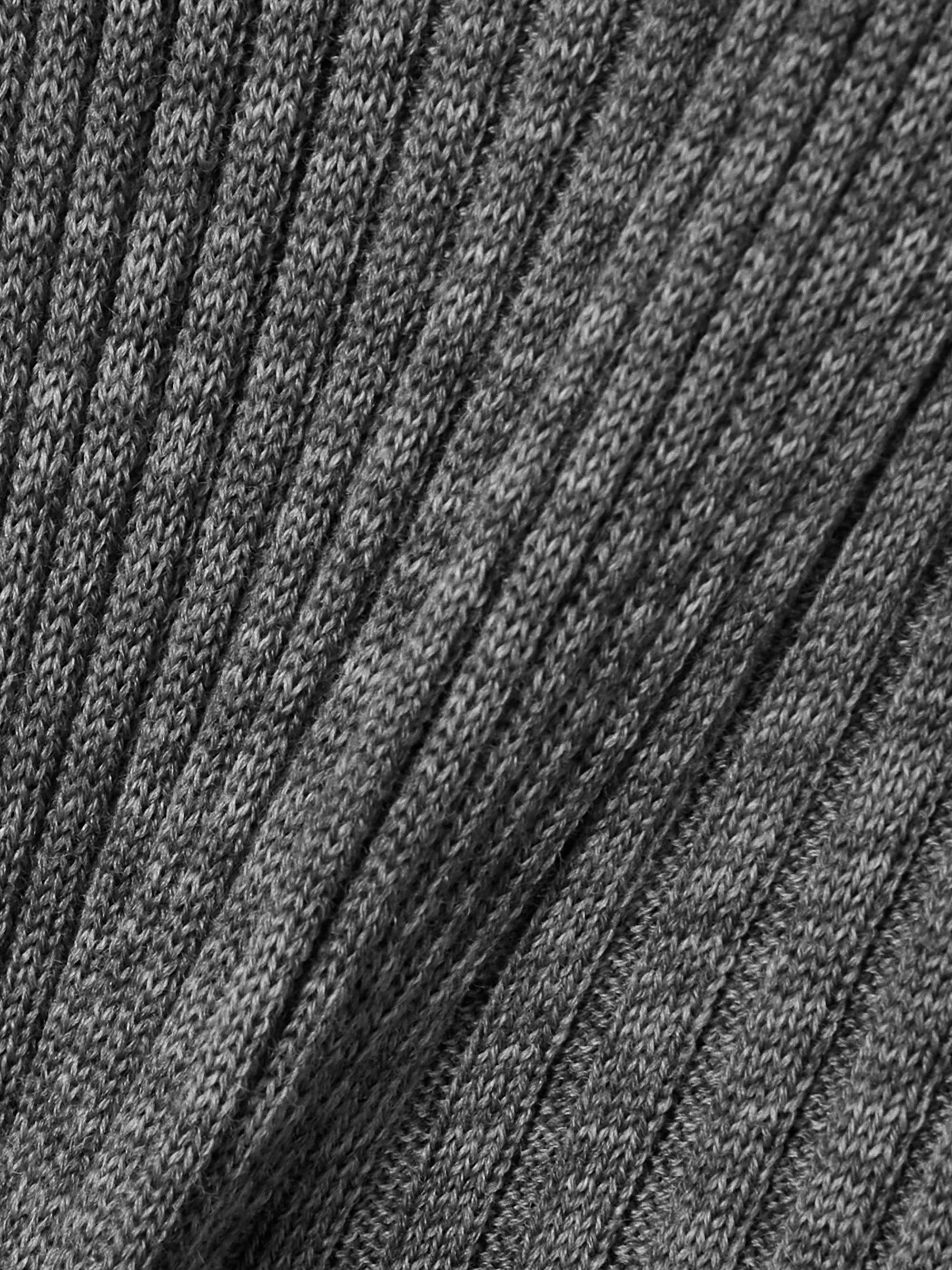 Ribbed wool turleneck midi dress view