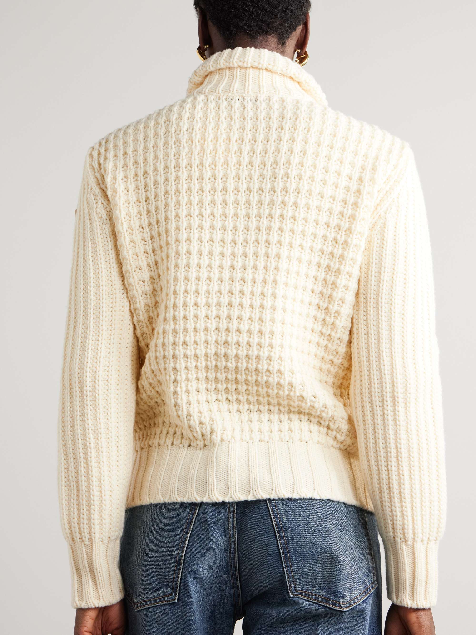 Appliquéd quilted shell-trimmed wool and cashmere-blend down cardigan view