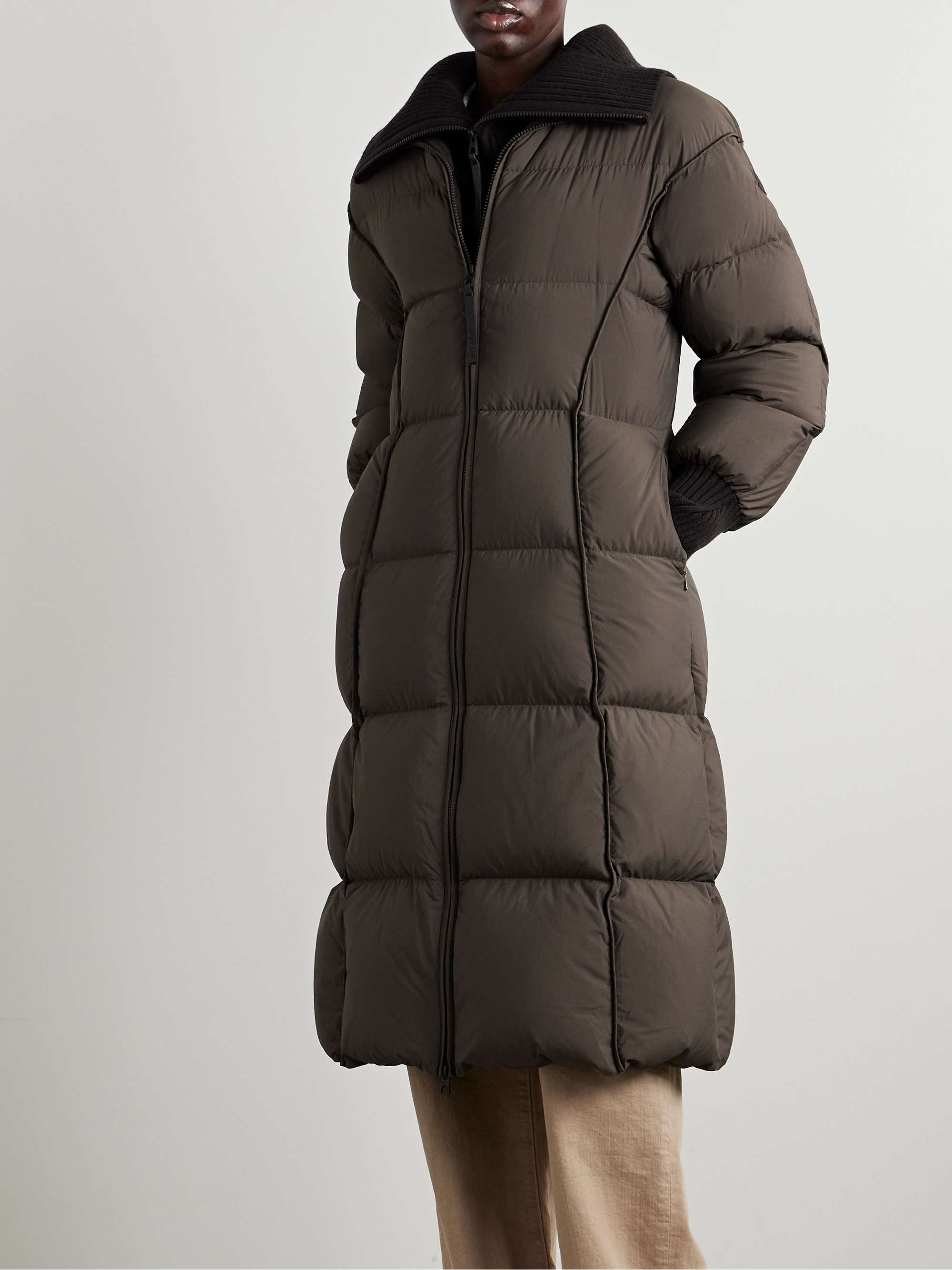 Brerelle ribbed-knit trimmed quilted shell down coat view
