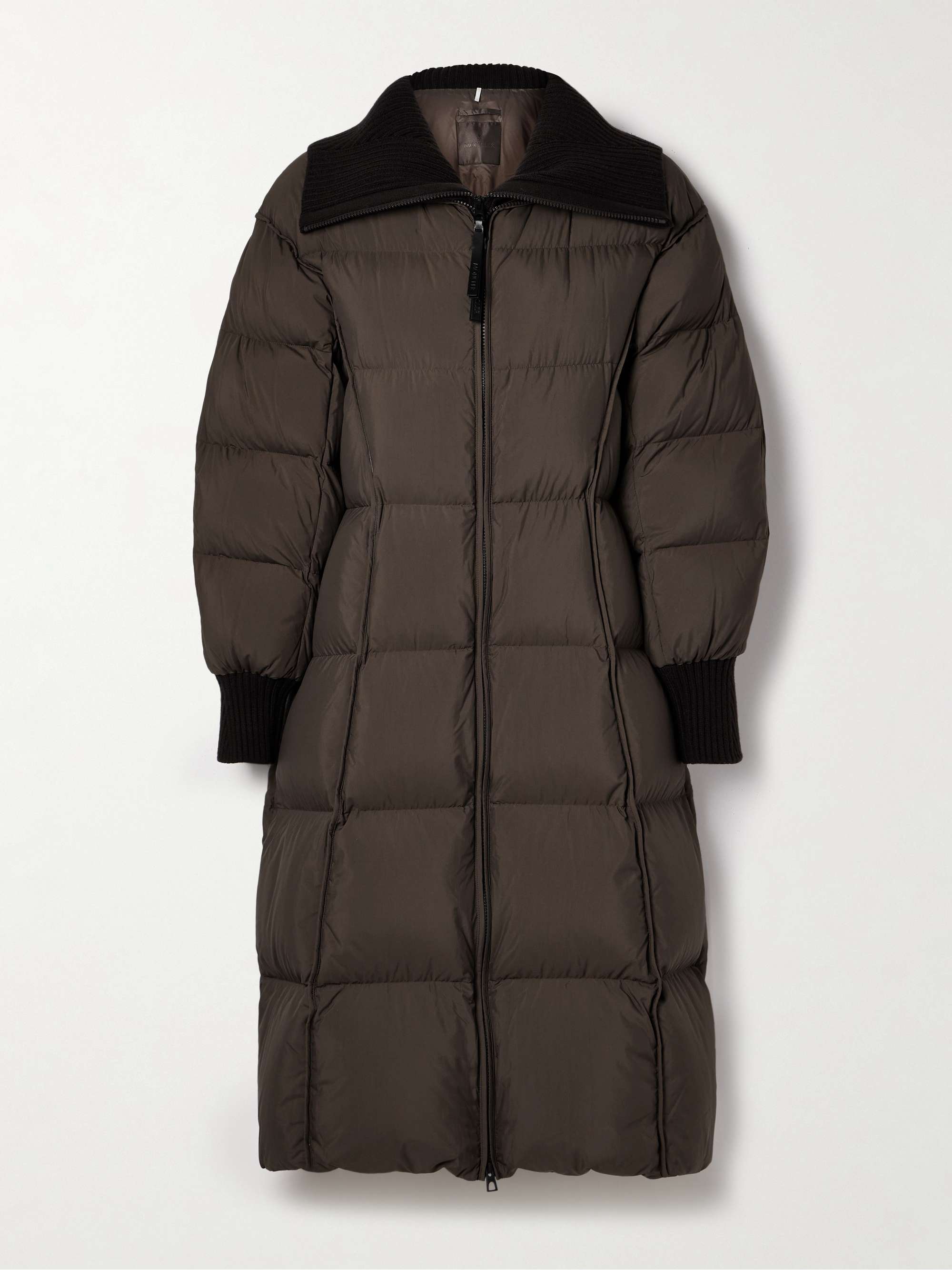Brerelle ribbed-knit trimmed quilted shell down coat view