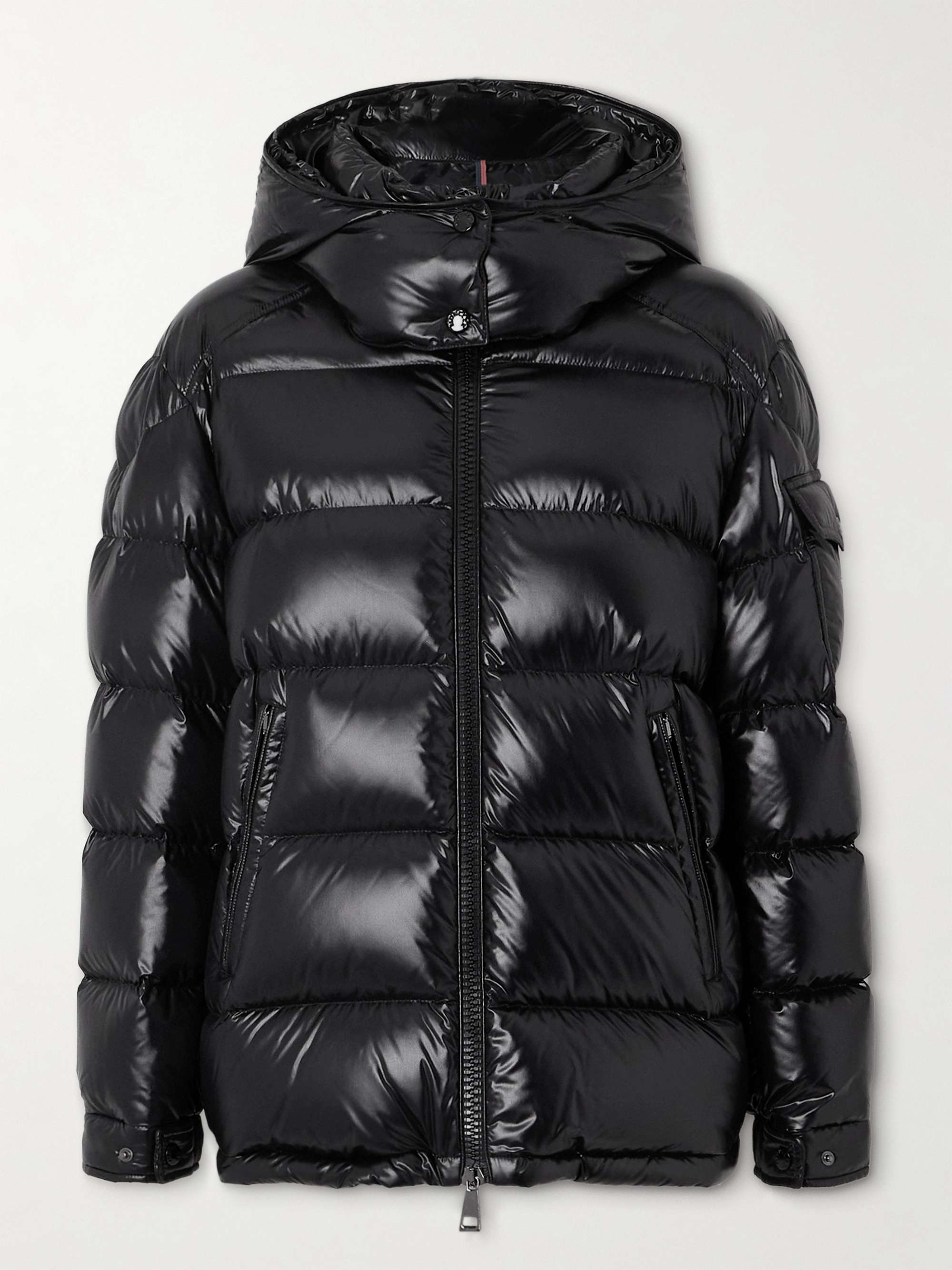 Maire hooded quilted glossed-shell down jacket view
