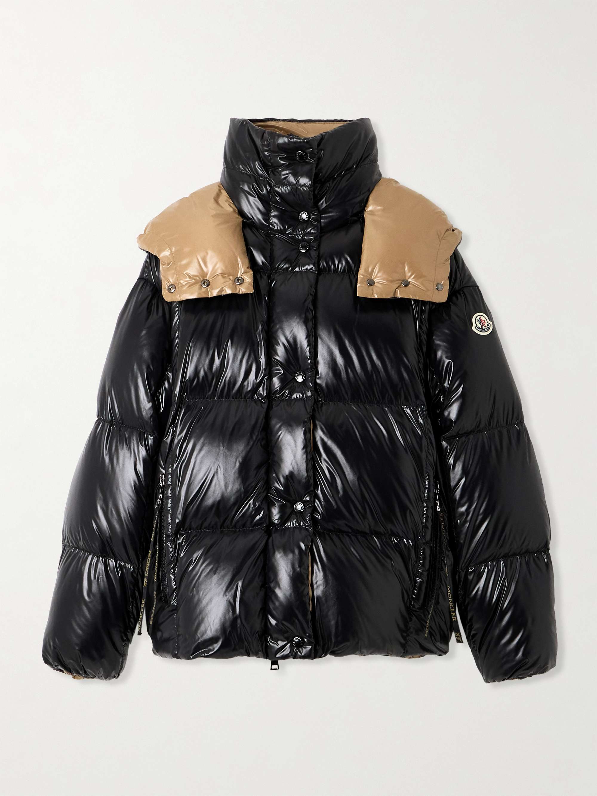 Parana logo-appliquéd quilted shell hooded down jacket view