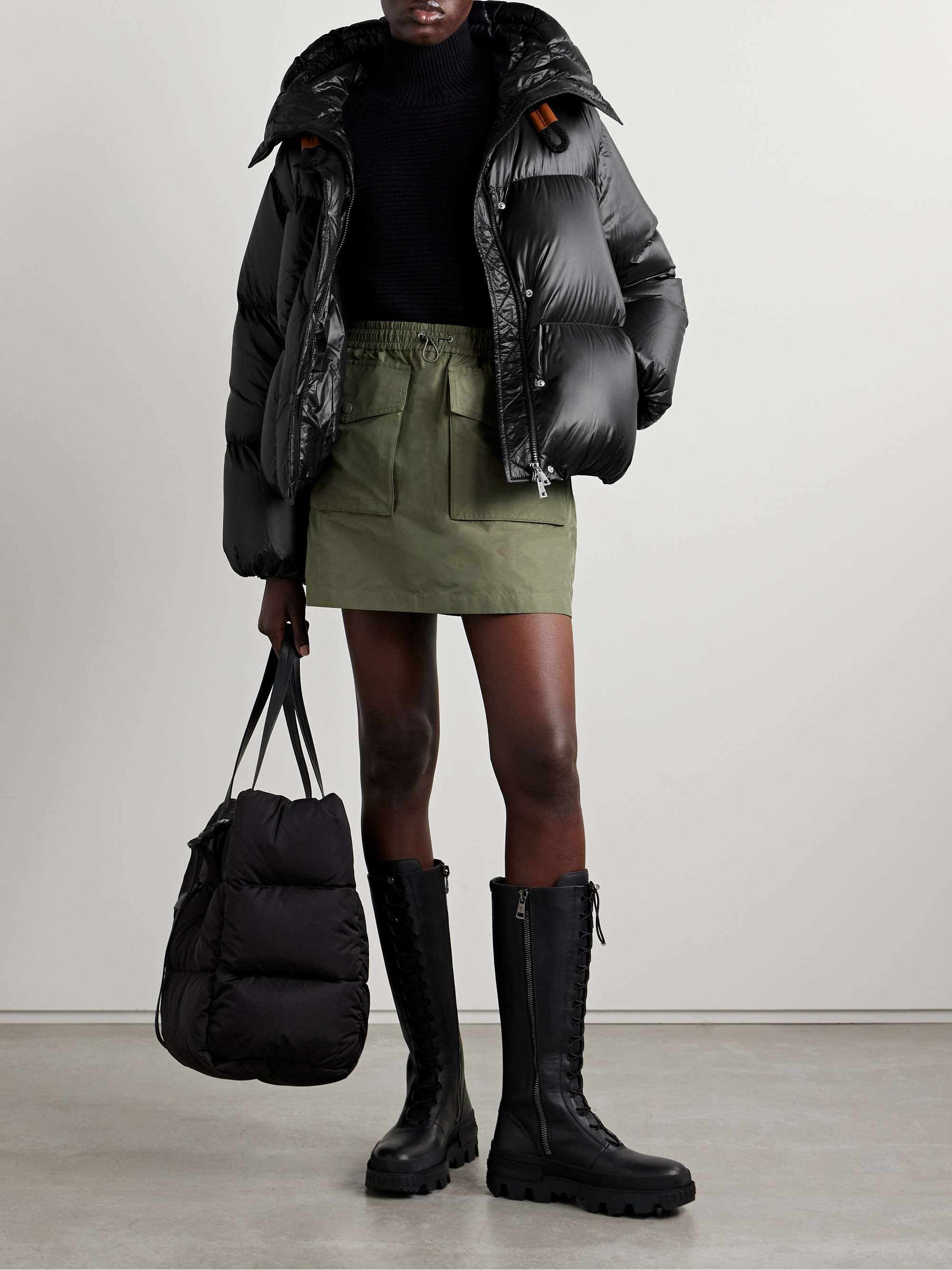 Borey hooded padded quilted shell down jacket view
