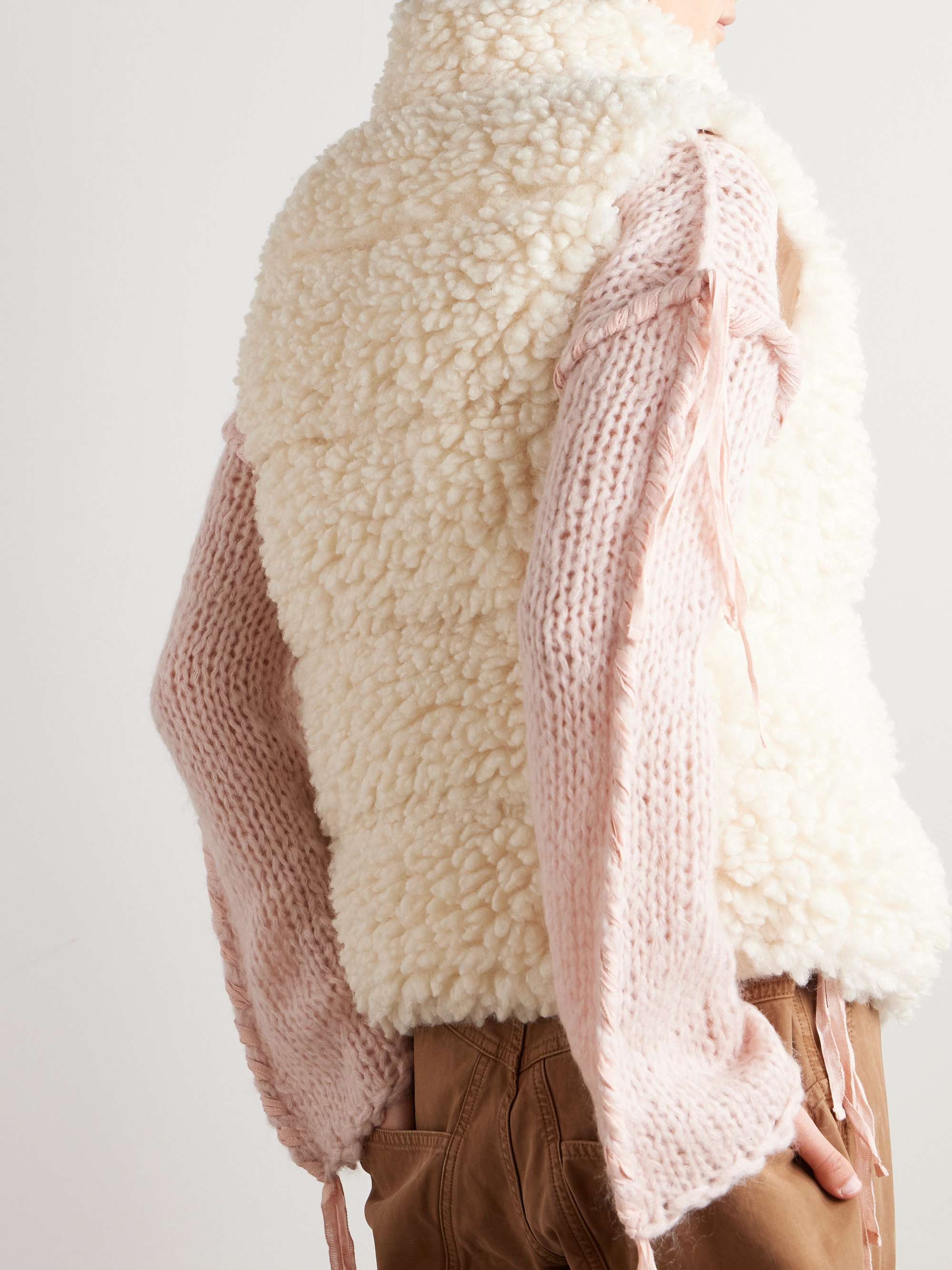 Quilted faux shearling down gilet view