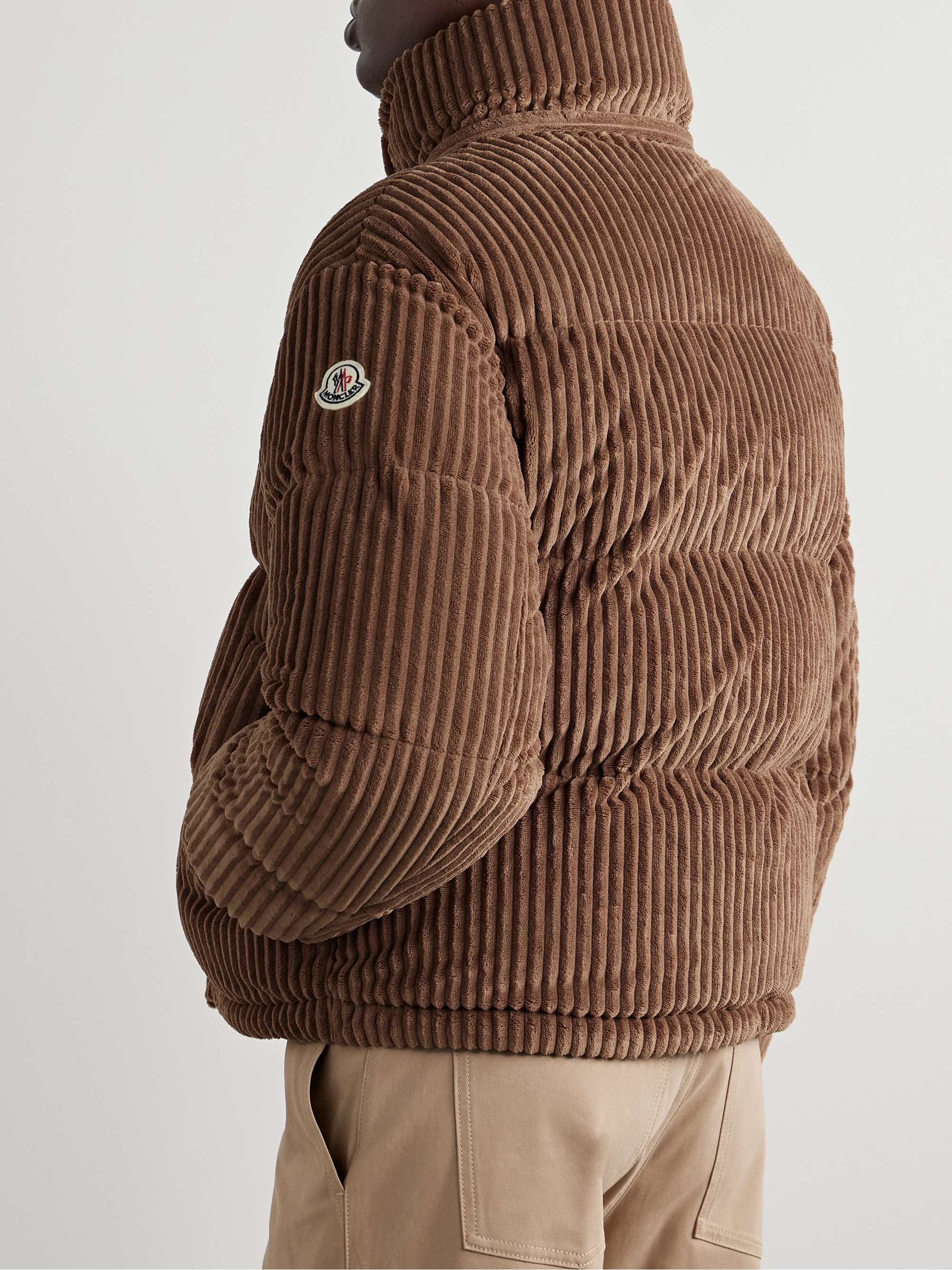 Daos hooded padded quilted corduroy down jacket view