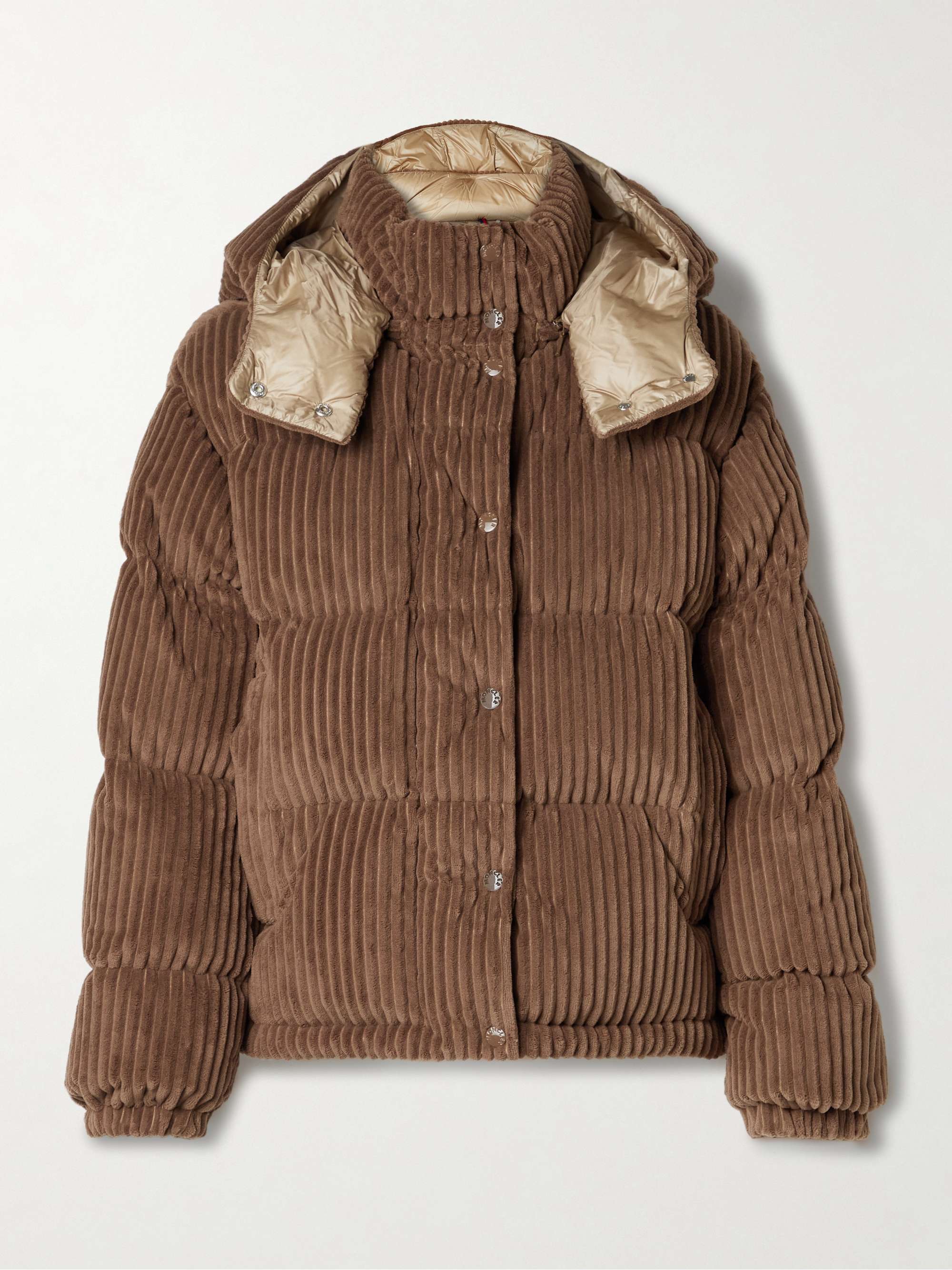 Daos hooded padded quilted corduroy down jacket view