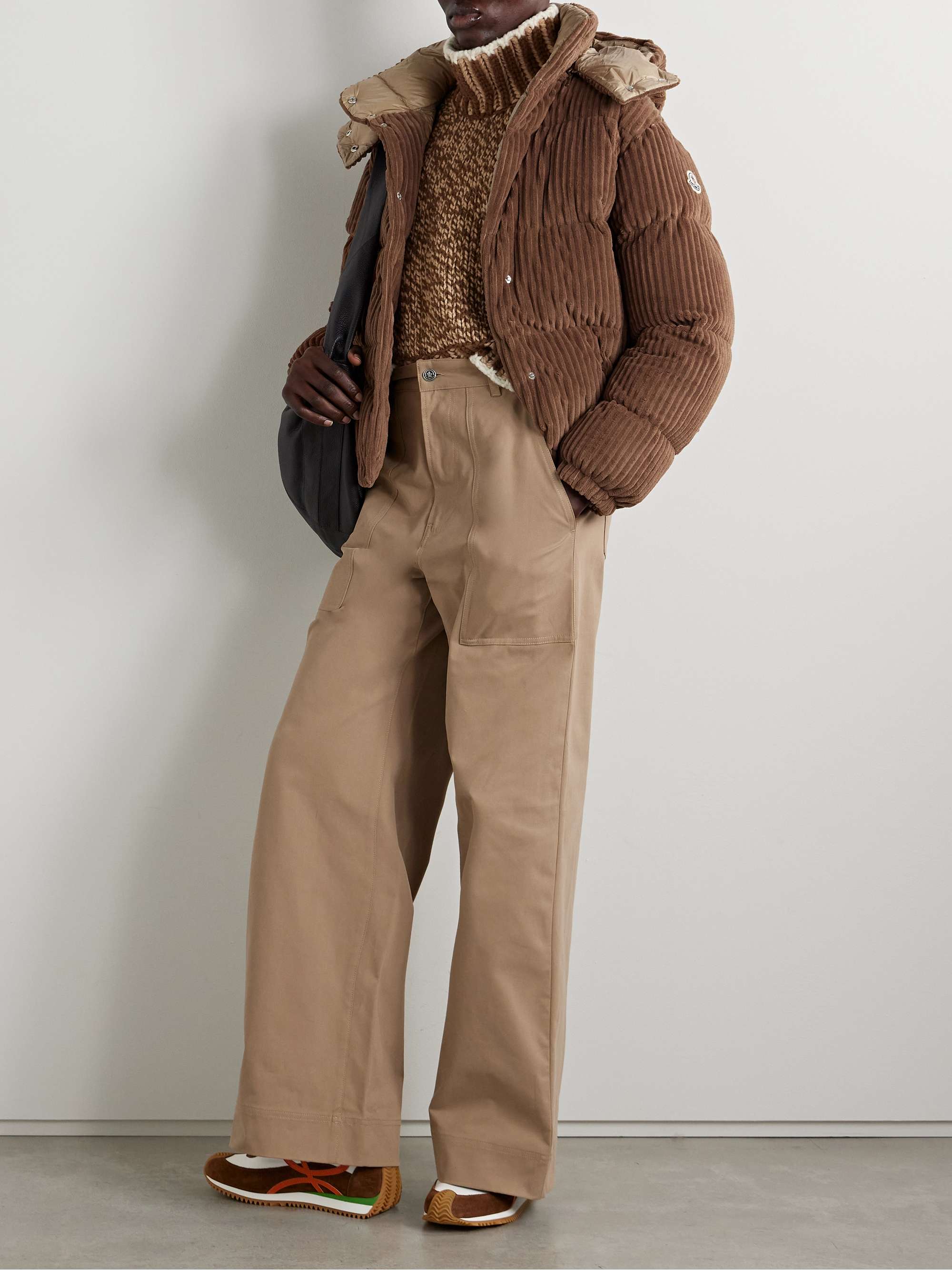 Daos hooded padded quilted corduroy down jacket view