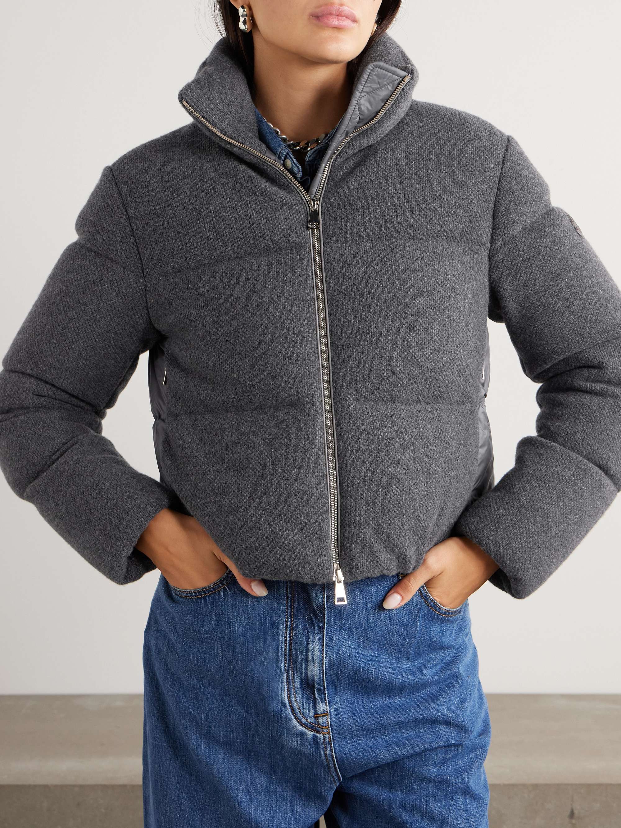 Breze appliquéd quilted flannel down jacket view