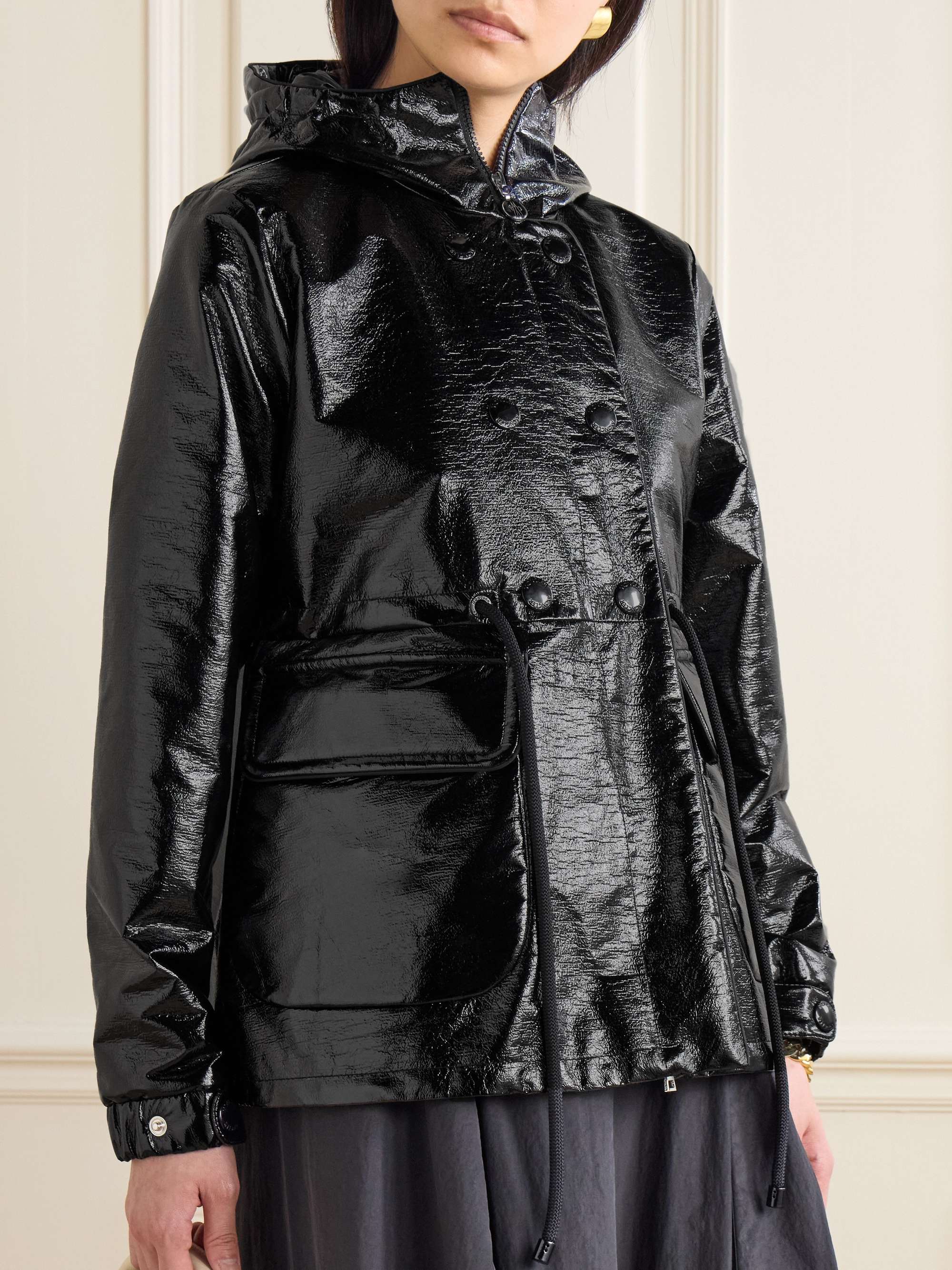 Agnou faux patent-leather parka view