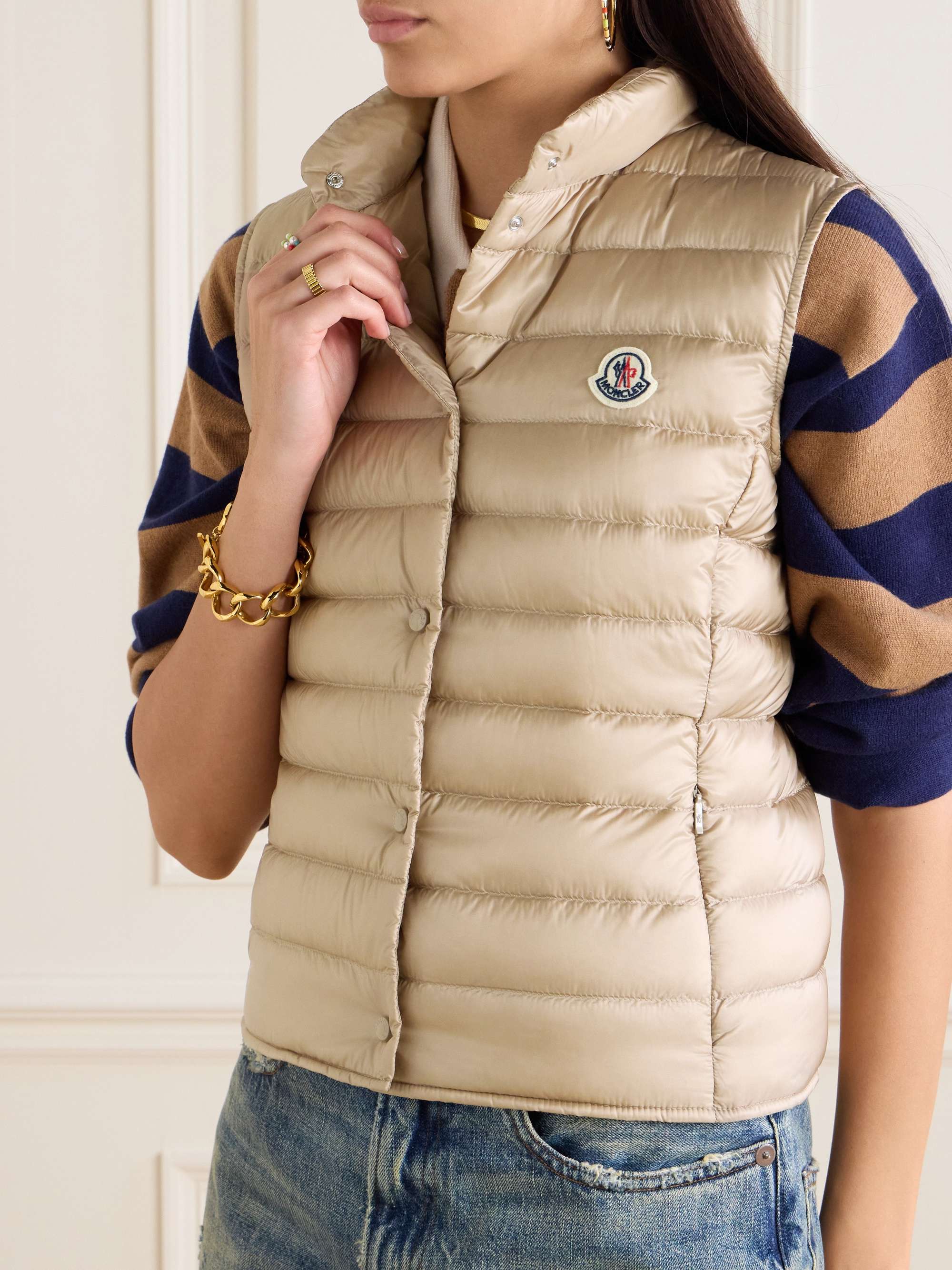 Liane quilted appliquéd shell down vest view