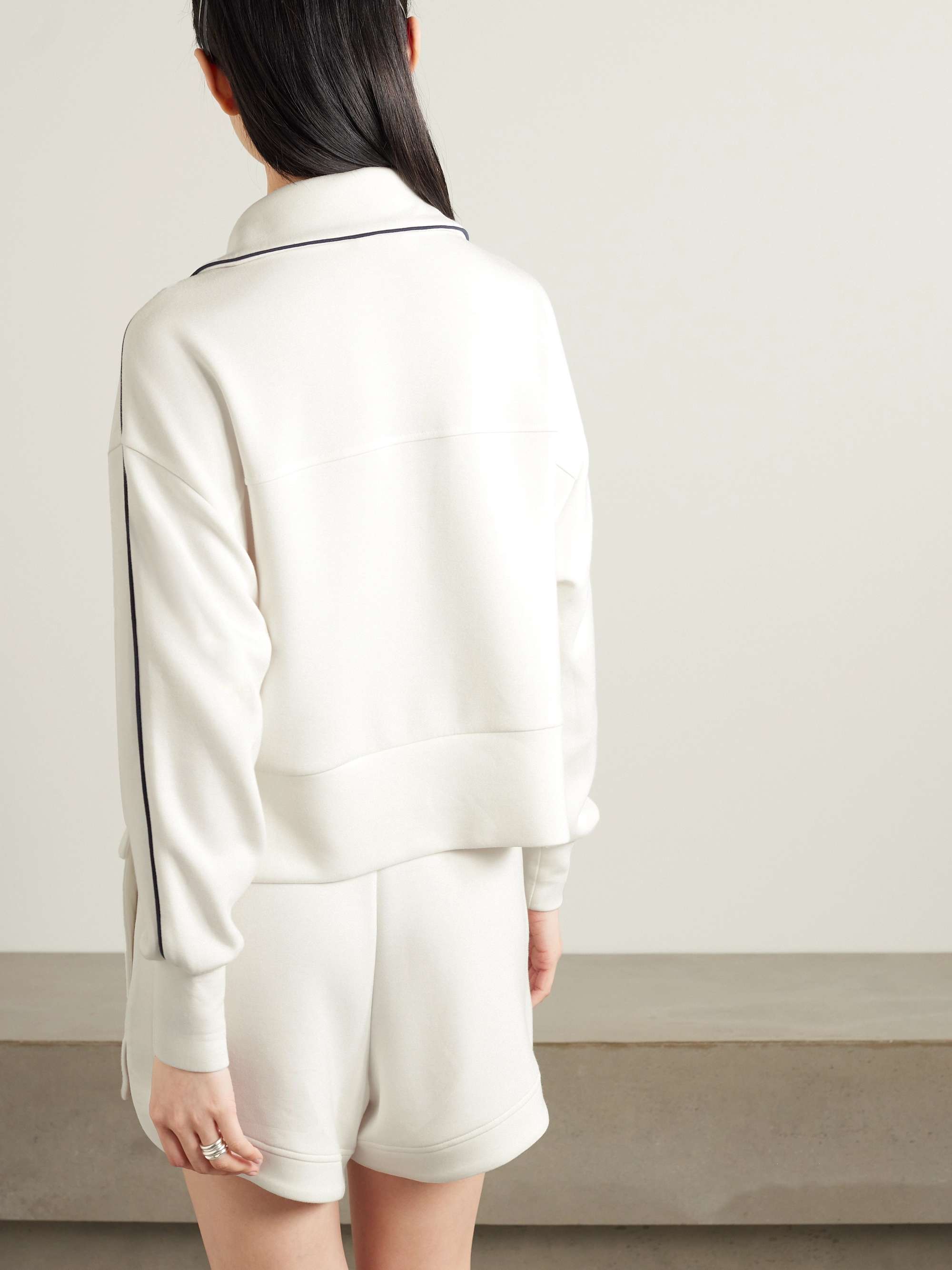 Davenport piped stretch-jersey half-zip sweatshirt view