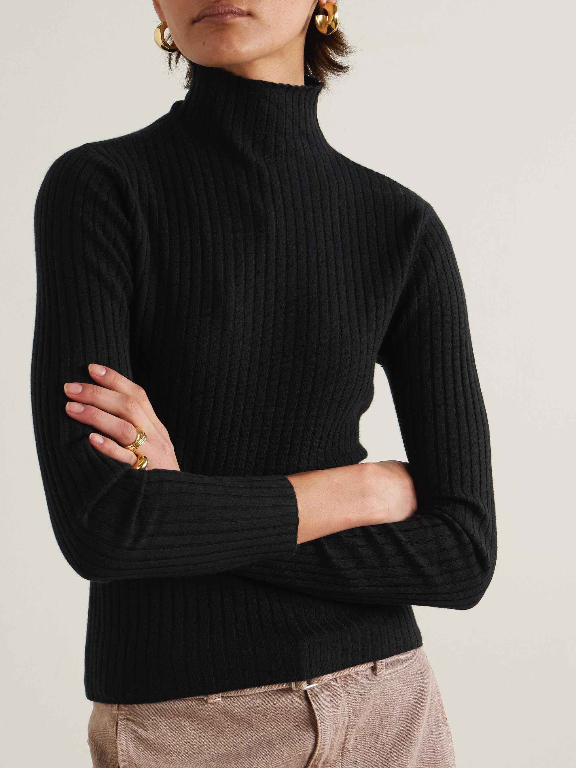 Ariana ribbed turtleneck cashmere sweater view