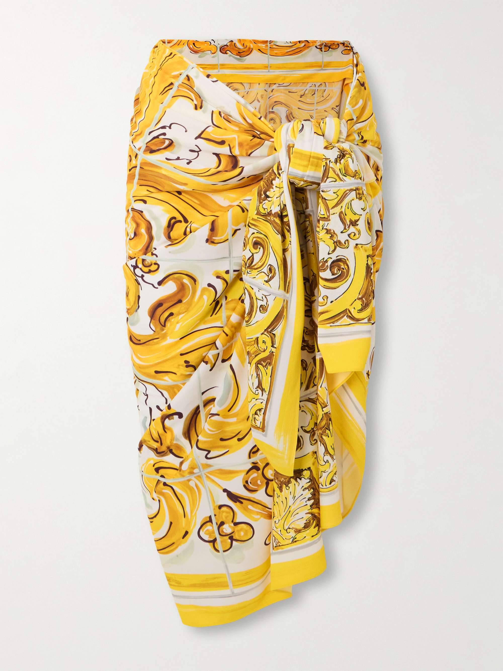 Majolica printed jersey pareo view