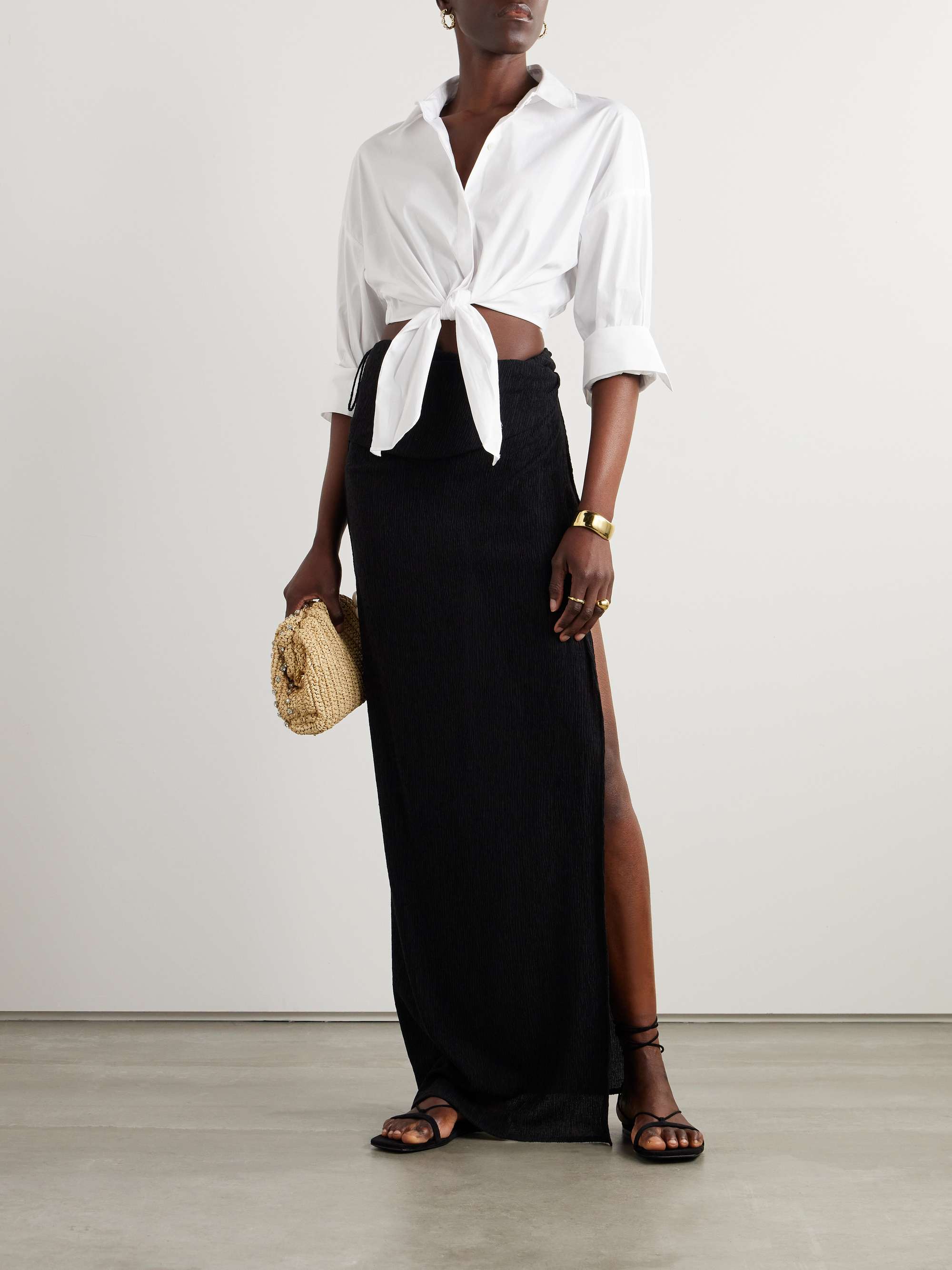 Lisa knotted cotton poplin shirt view