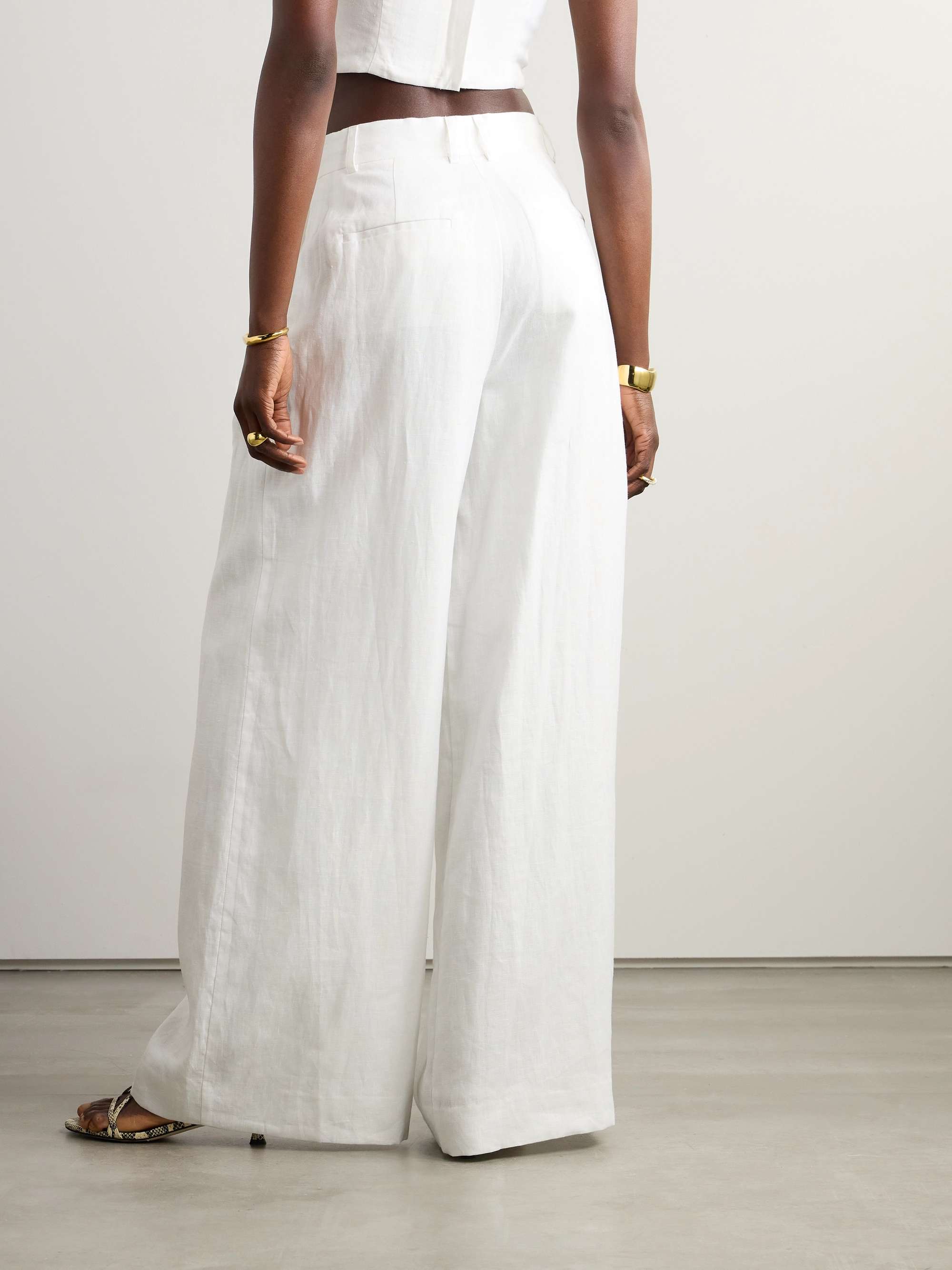 Sasha linen wide-leg pants view