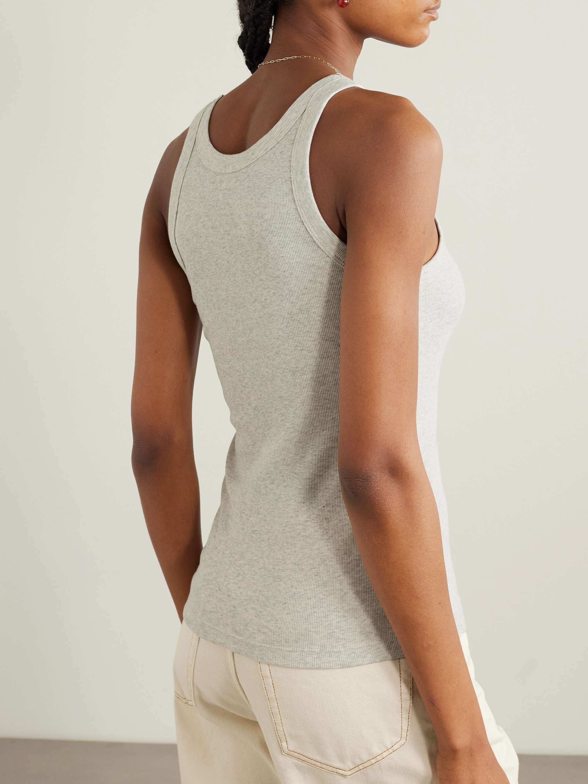 Ribbed organic cotton-blend jersey tank view