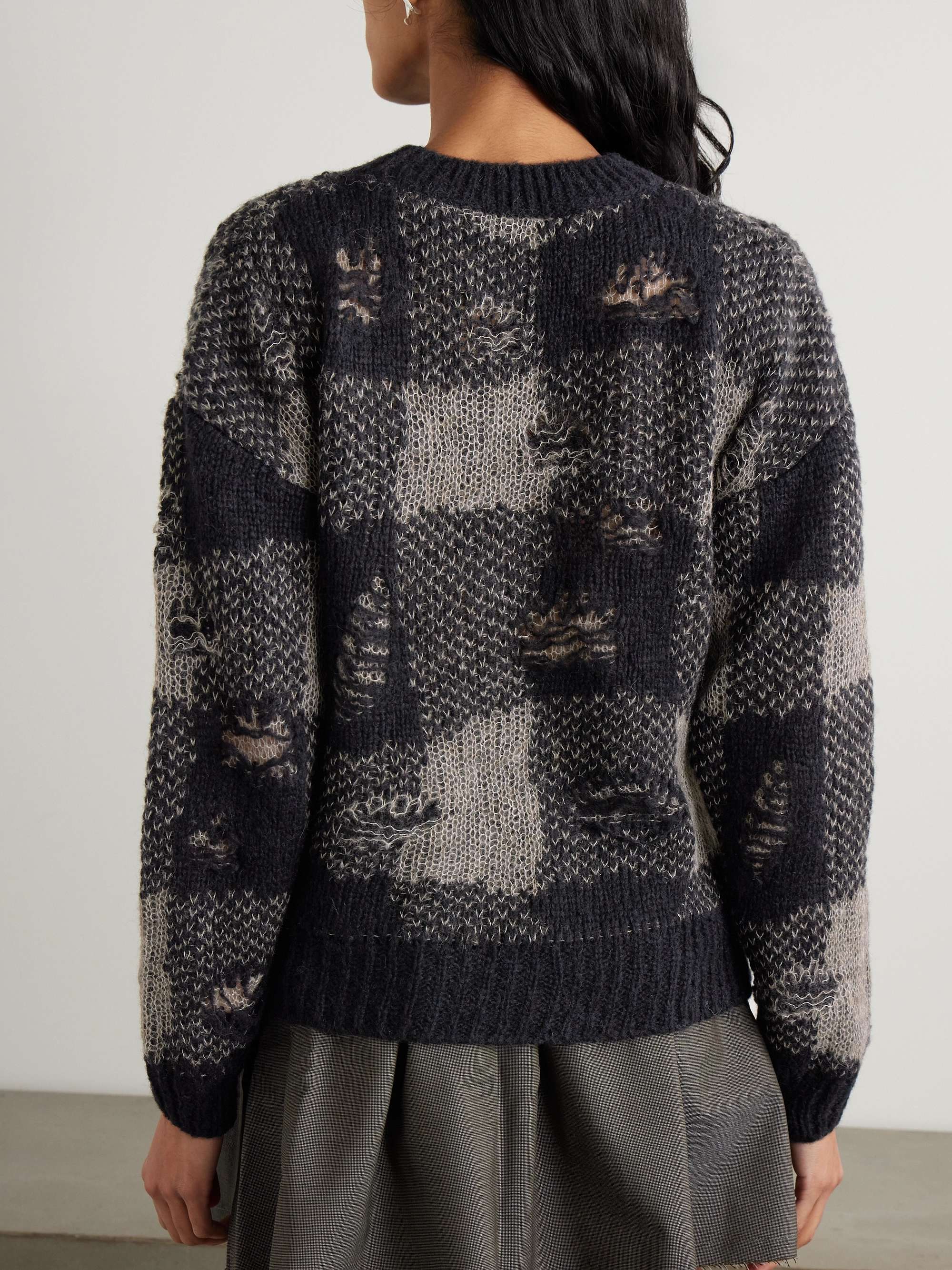 Sonar distressed checked knitted sweater view