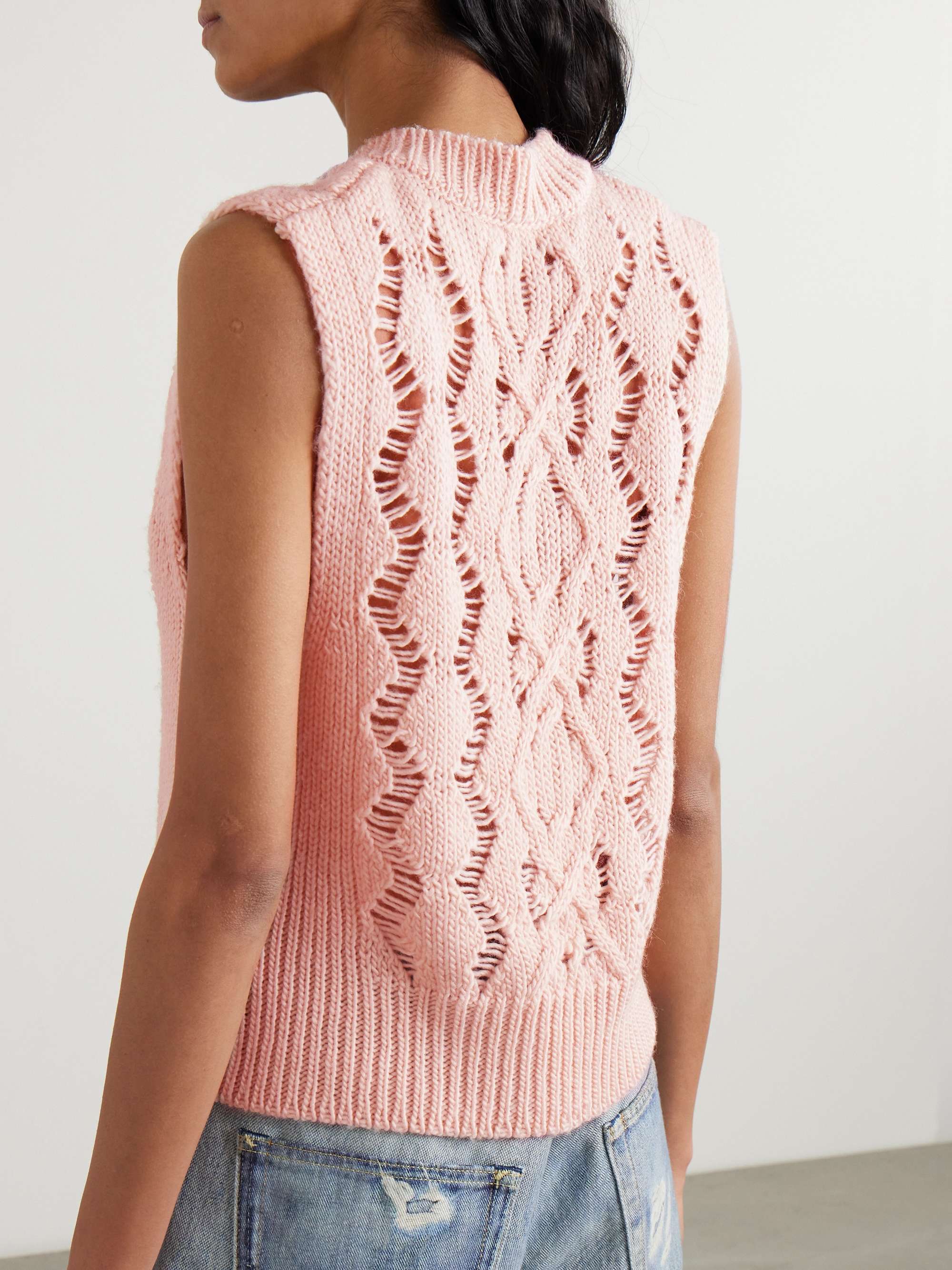 Michigan open-knit wool tank view