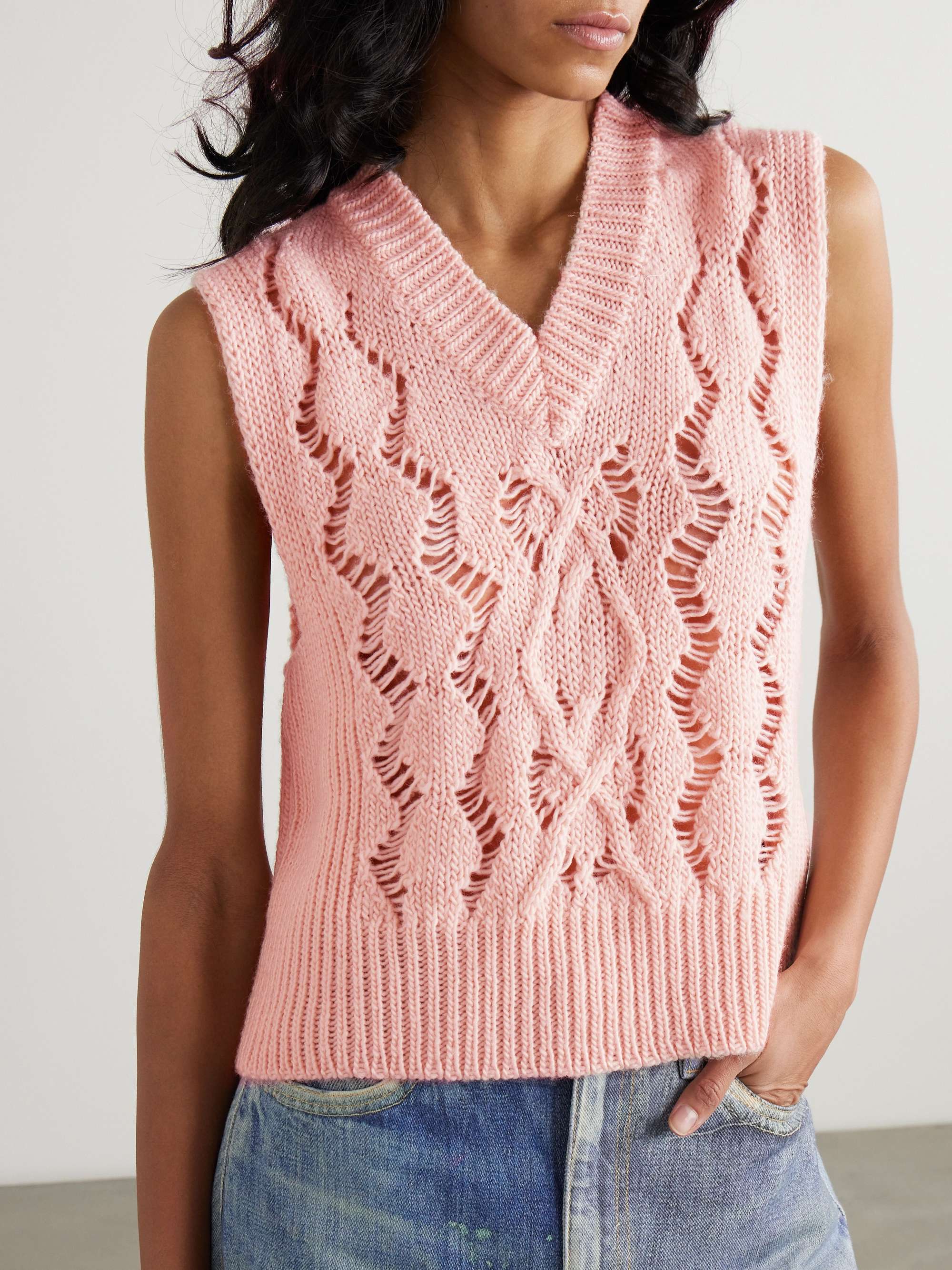 Michigan open-knit wool tank view