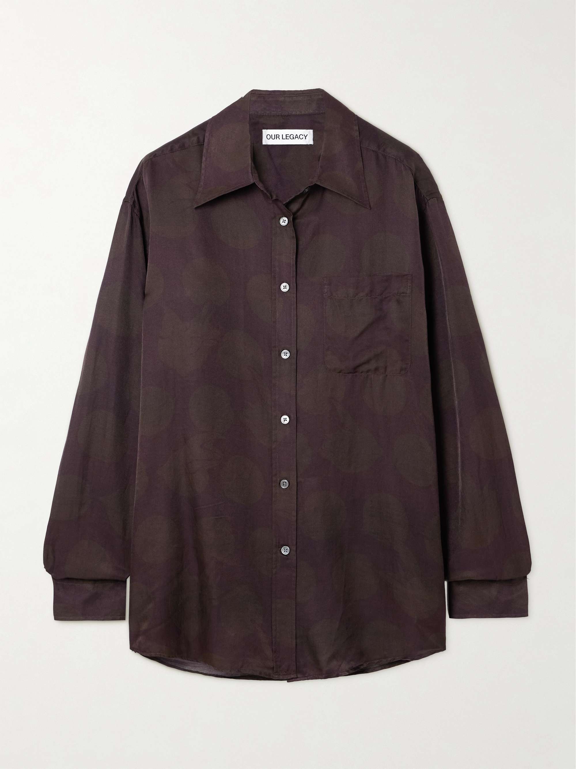 Polka-dot cotton and silk-blend shirt view