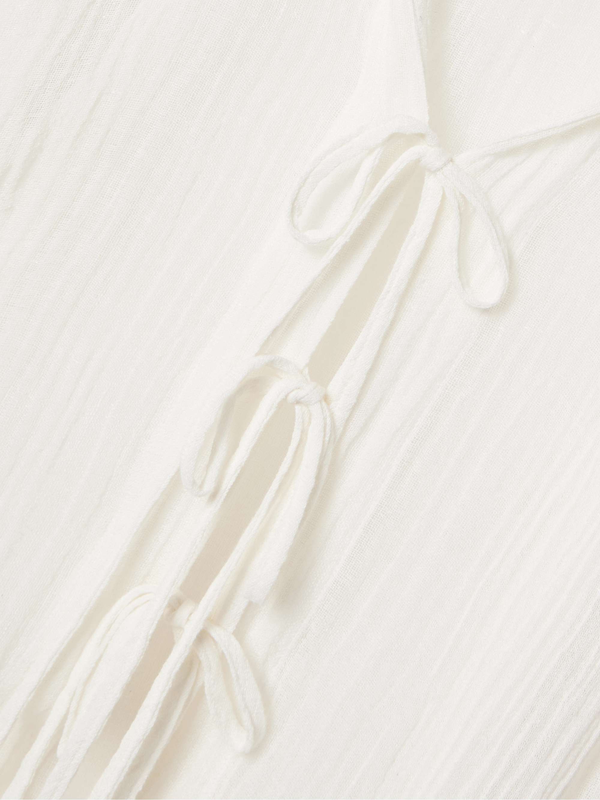 Hooded linen-blend gauze coverup view