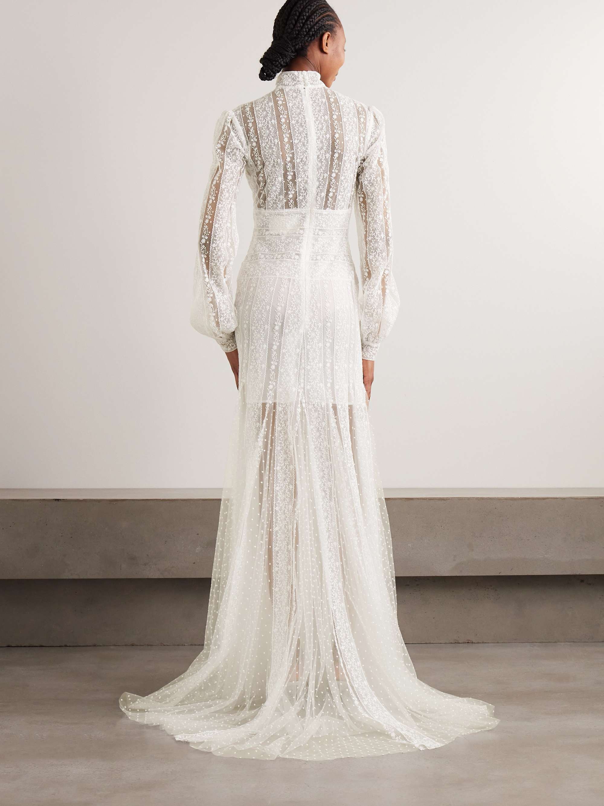 Theia embroidered tulle gown view