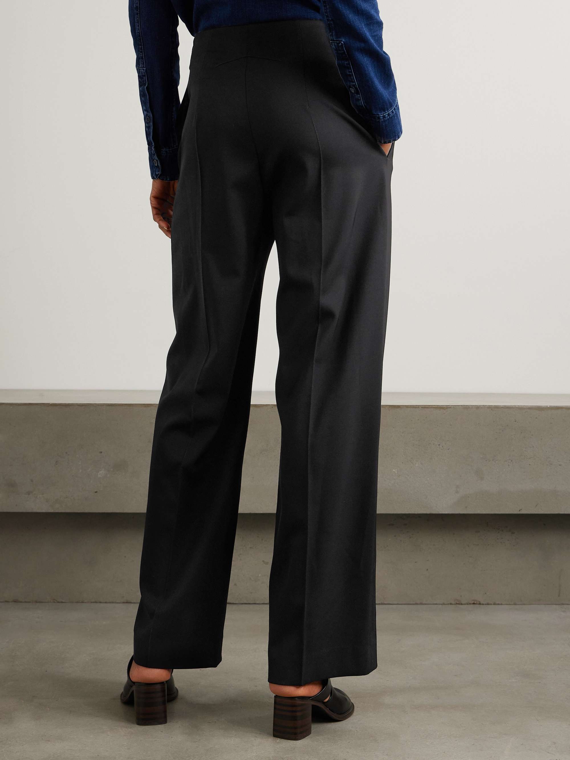 Iconic wool-blend wide-leg twill pants view