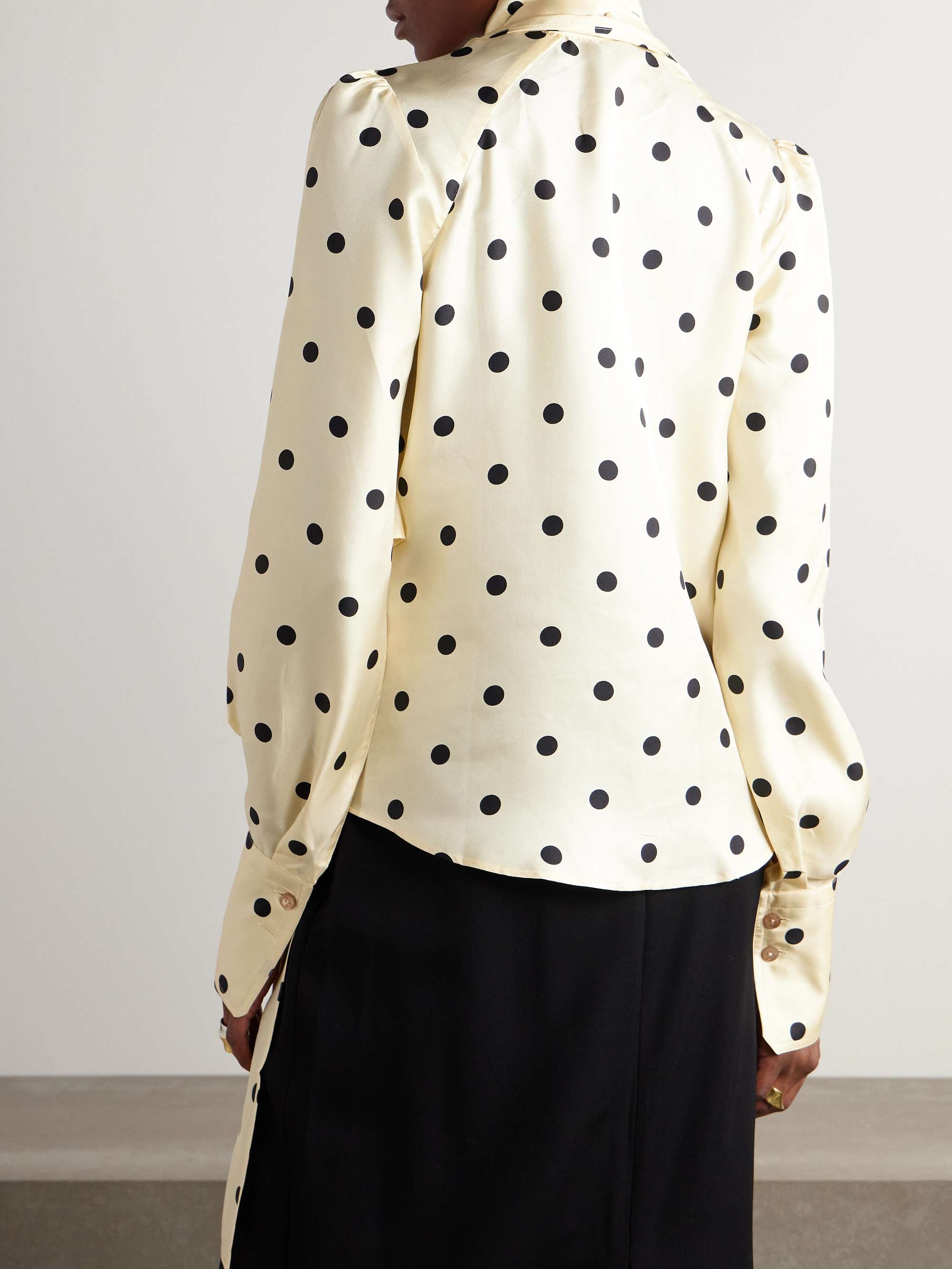 Pussy-bow polka-dot silk-twill blouse view